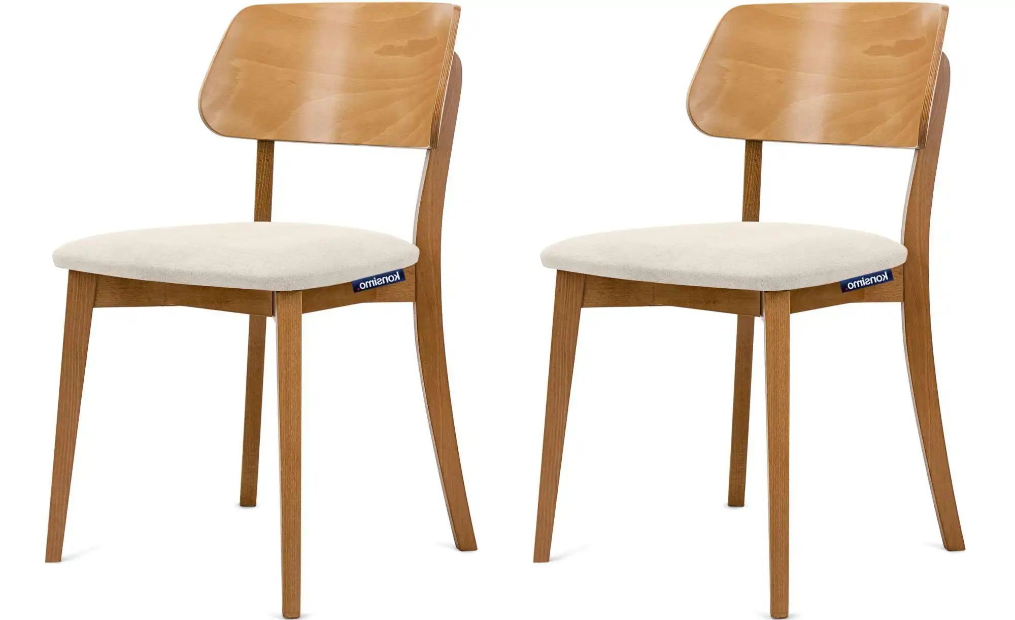 KONSIMO Holzstuhl 2er-Set   ¦ creme ¦ Maße (cm): B: 47 H: 80,5 Stühle > Pol günstig online kaufen
