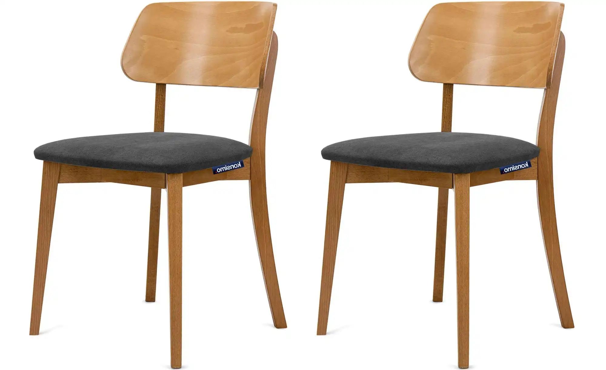 KONSIMO Holzstuhl 2er-Set   ¦ grau ¦ Maße (cm): B: 47 H: 80,5 Stühle > Pols günstig online kaufen