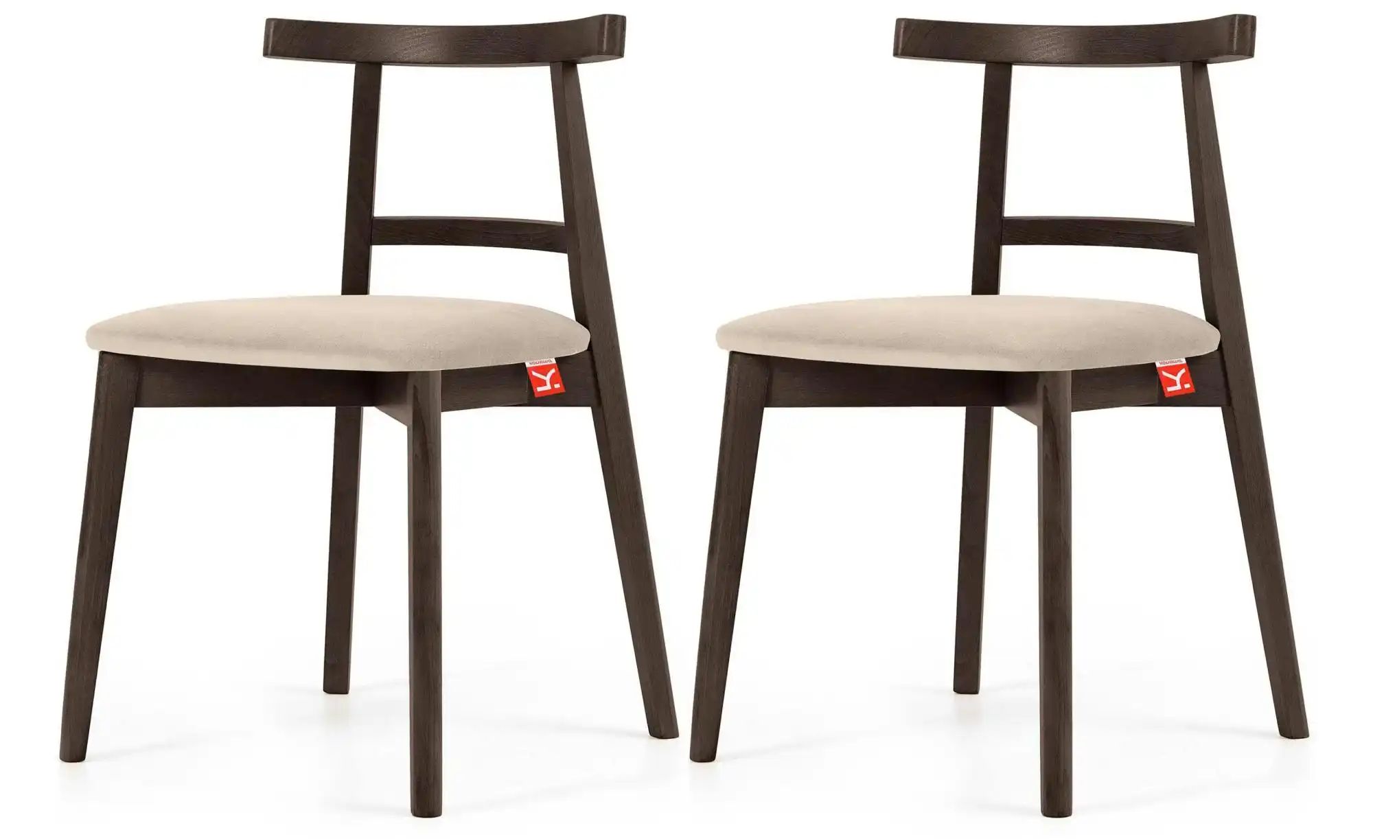 KONSIMO Holzstuhl 2er-Set   ¦ creme ¦ Maße (cm): B: 47 H: 76 Stühle > Polst günstig online kaufen