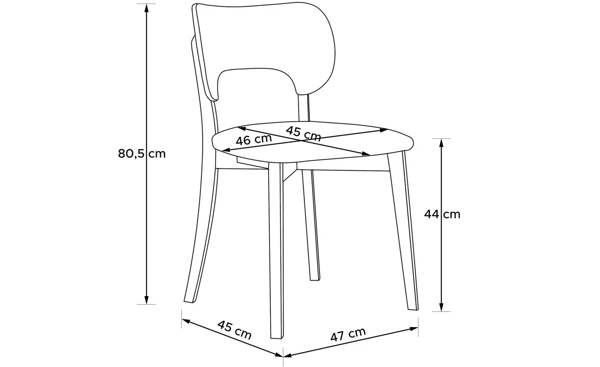 KONSIMO Holzstuhl 2er-Set   ¦ grau ¦ Maße (cm): B: 47 H: 80,5 Stühle > Pols günstig online kaufen