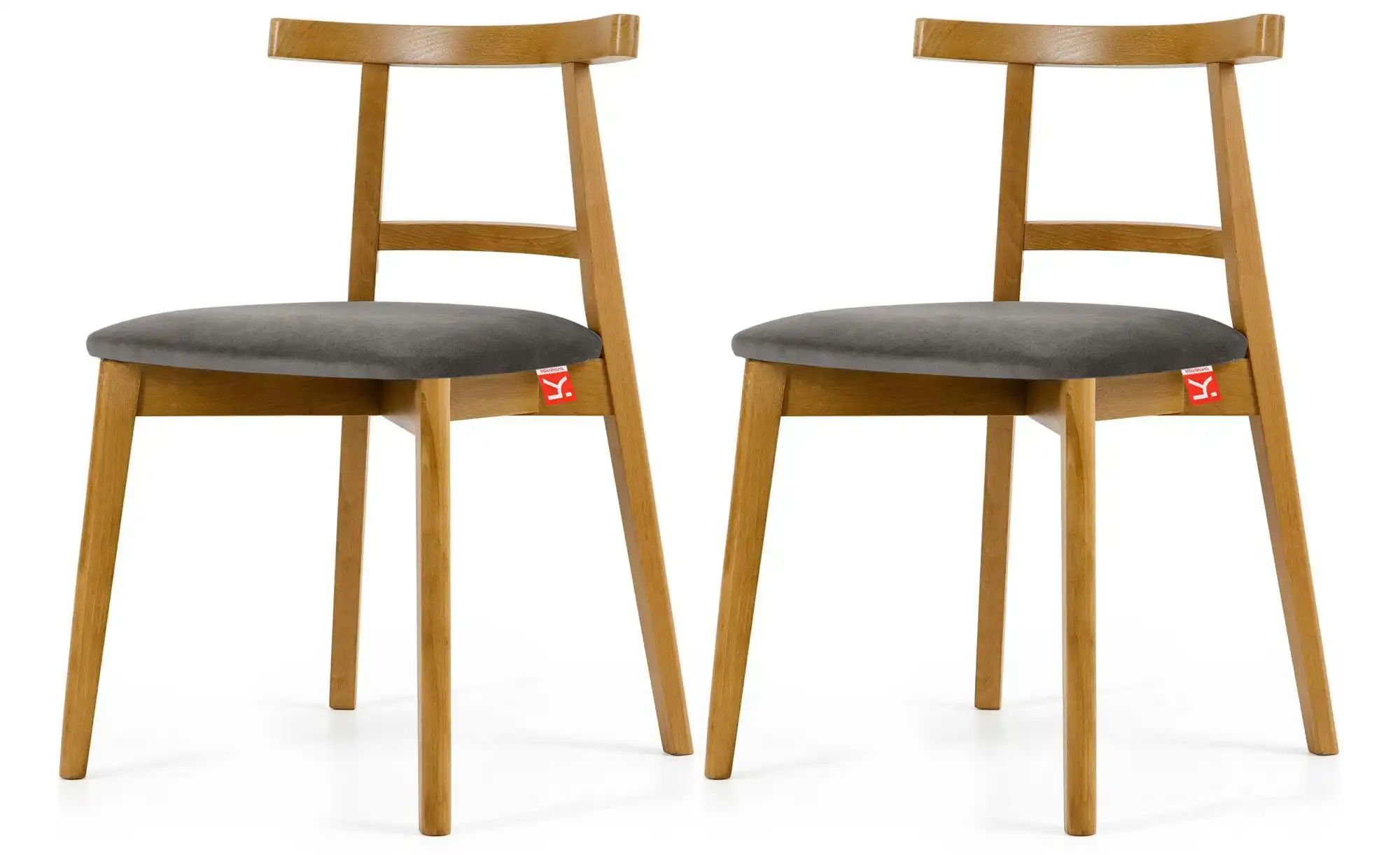 KONSIMO Holzstuhl 2er-Set   ¦ grau ¦ Maße (cm): B: 47 H: 76 Stühle > Polste günstig online kaufen