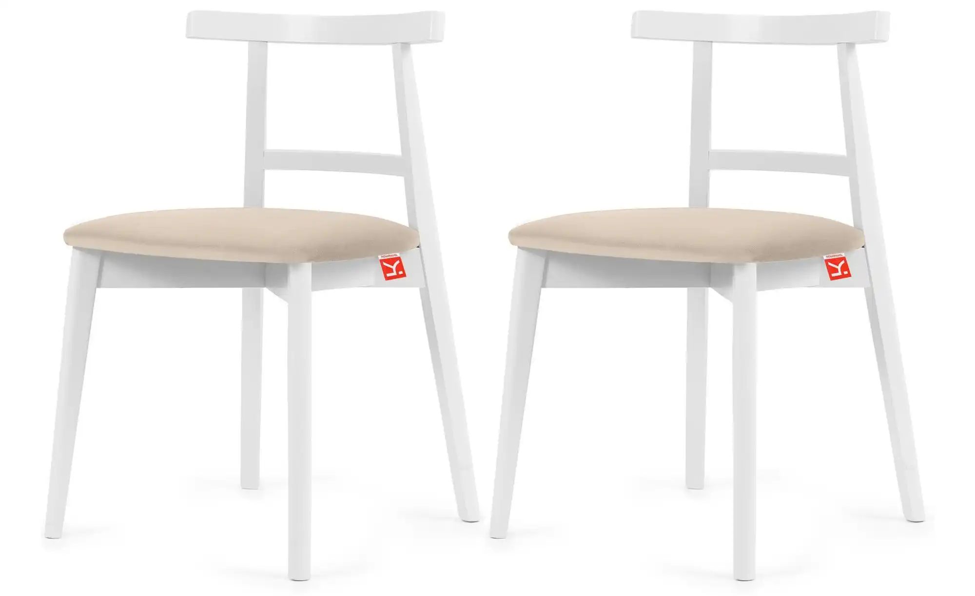 KONSIMO Holzstuhl 2er-Set   ¦ creme ¦ Maße (cm): B: 47 H: 76 Stühle > Polst günstig online kaufen