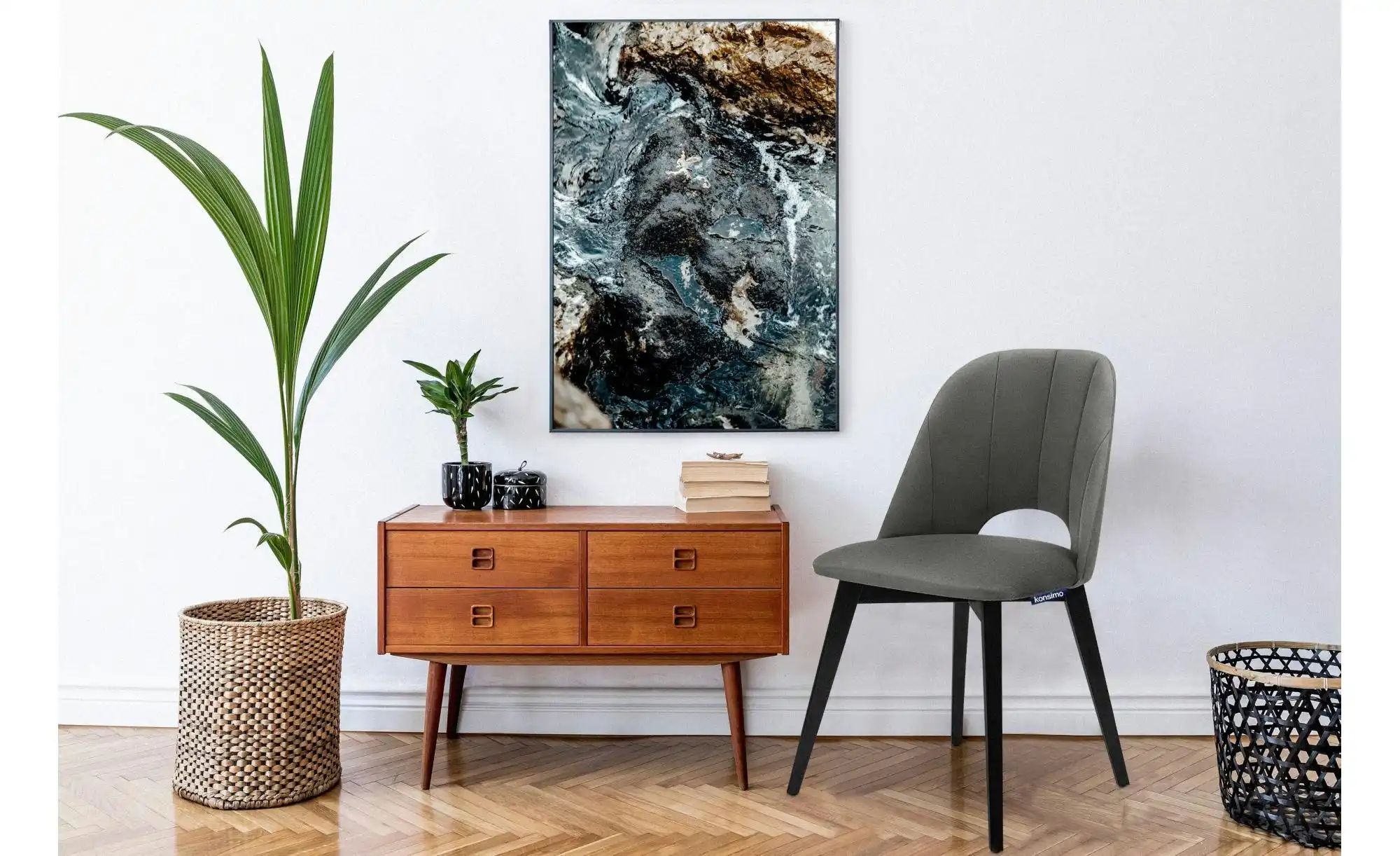 KONSIMO Polsterstuhl 2er-Set   ¦ grau ¦ Maße (cm): B: 48 H: 86 Stühle > Pol günstig online kaufen