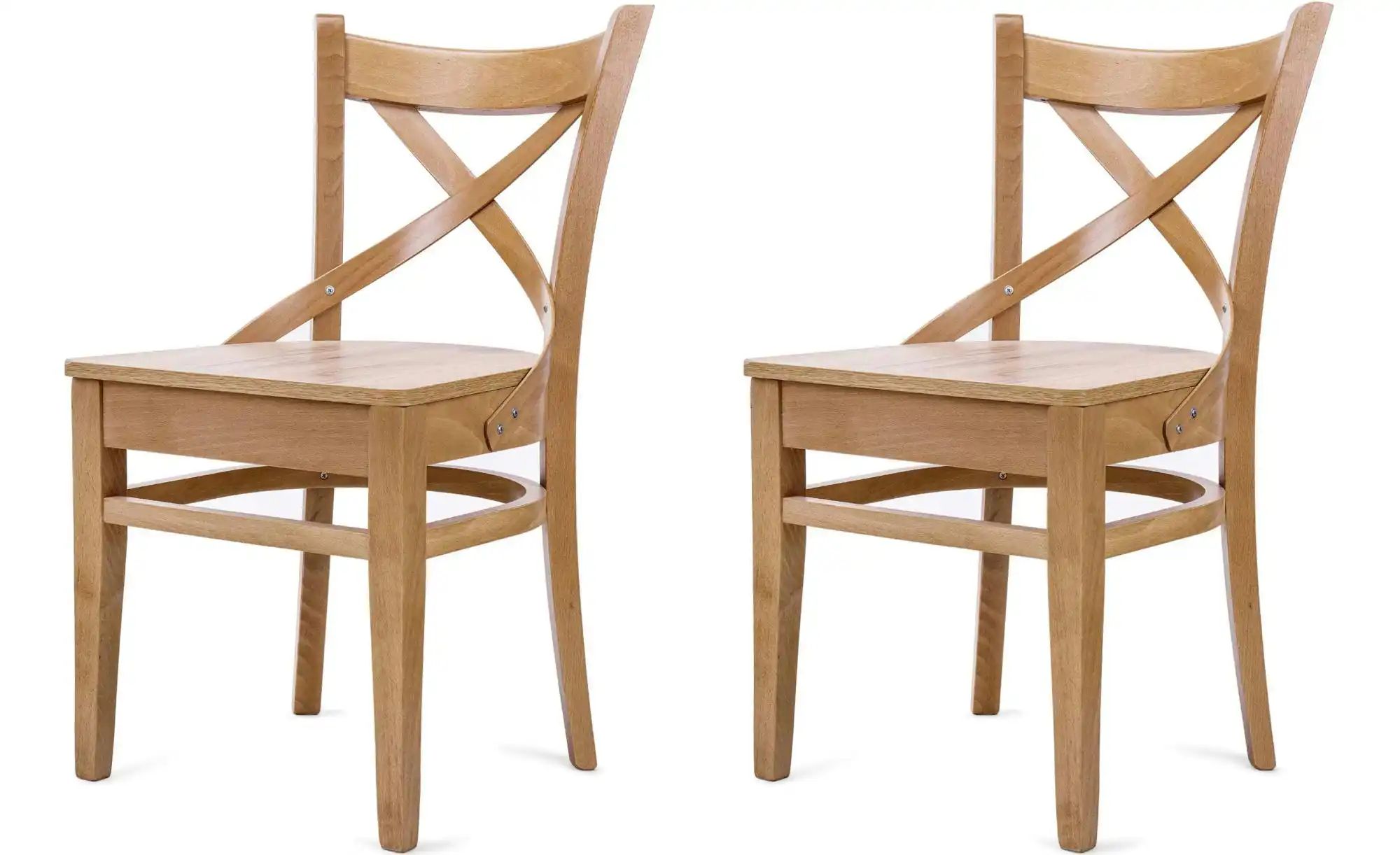 KONSIMO Holzstuhl 2er-Set   ¦ holzfarben ¦ Maße (cm): B: 45,5 H: 81,5 Stühl günstig online kaufen