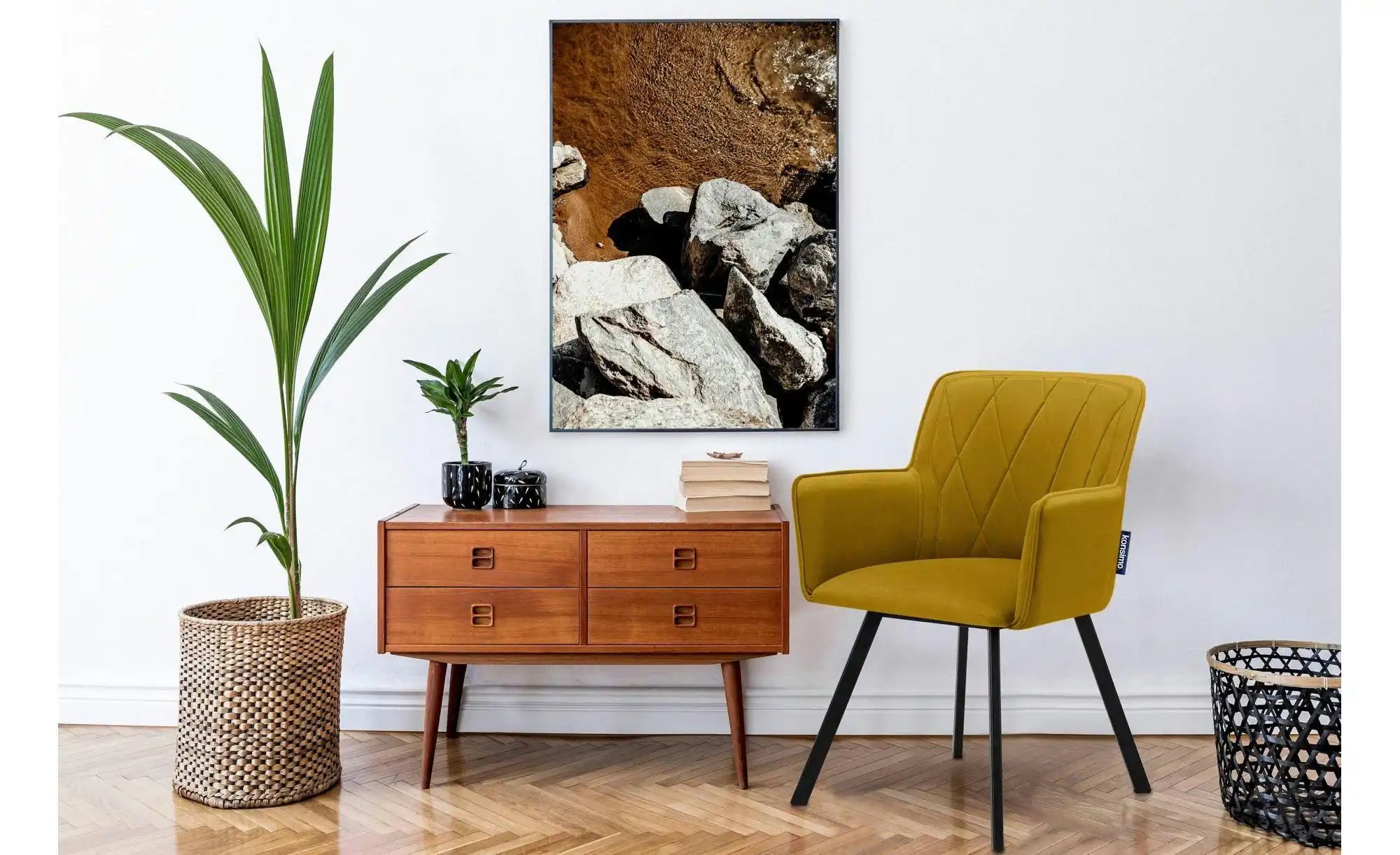 KONSIMO Polsterstuhl   ¦ gelb ¦ Maße (cm): B: 56 H: 84 Stühle > Polsterstüh günstig online kaufen