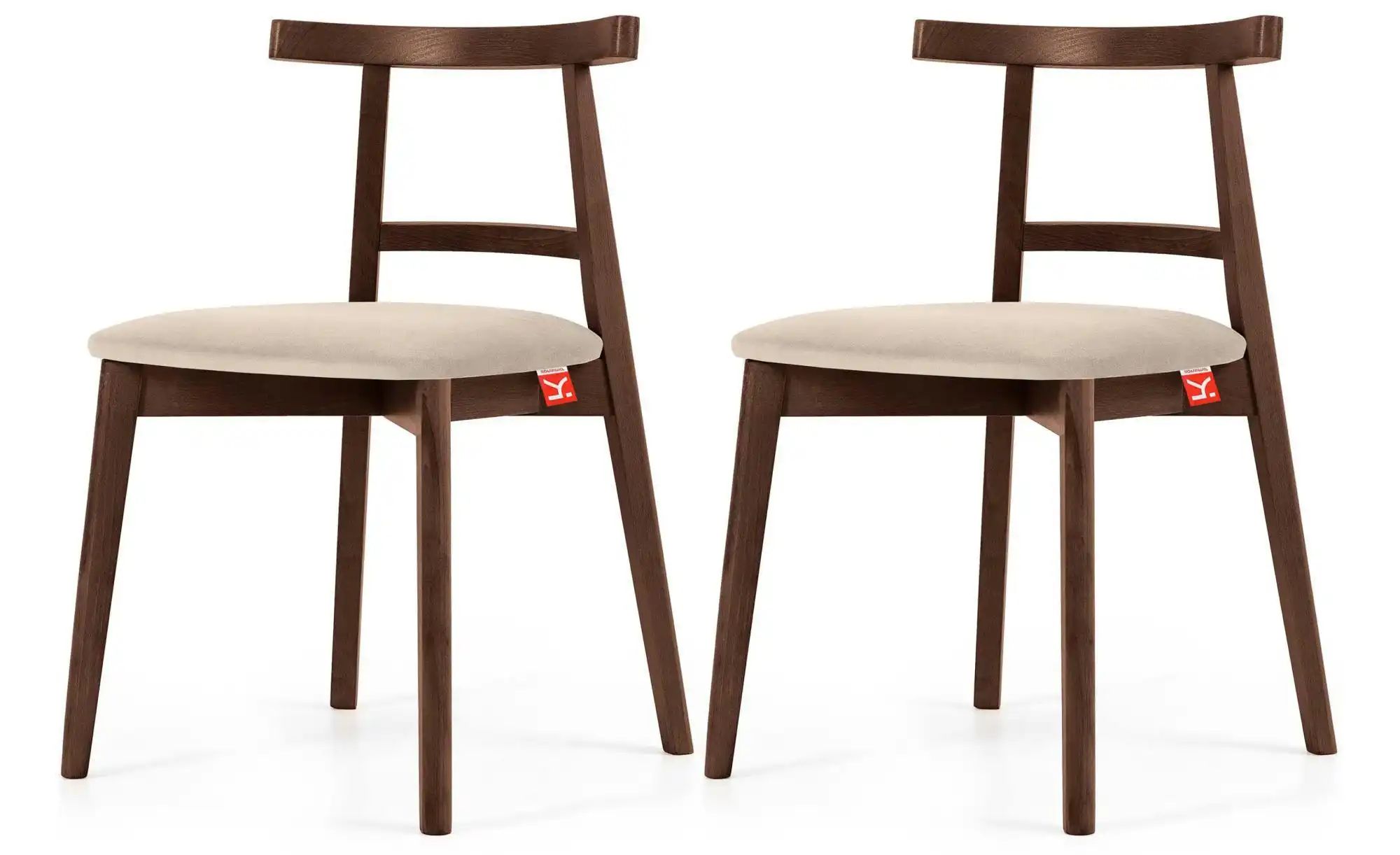 KONSIMO Holzstuhl 2er-Set   ¦ creme ¦ Maße (cm): B: 47 H: 76 Stühle > Polst günstig online kaufen