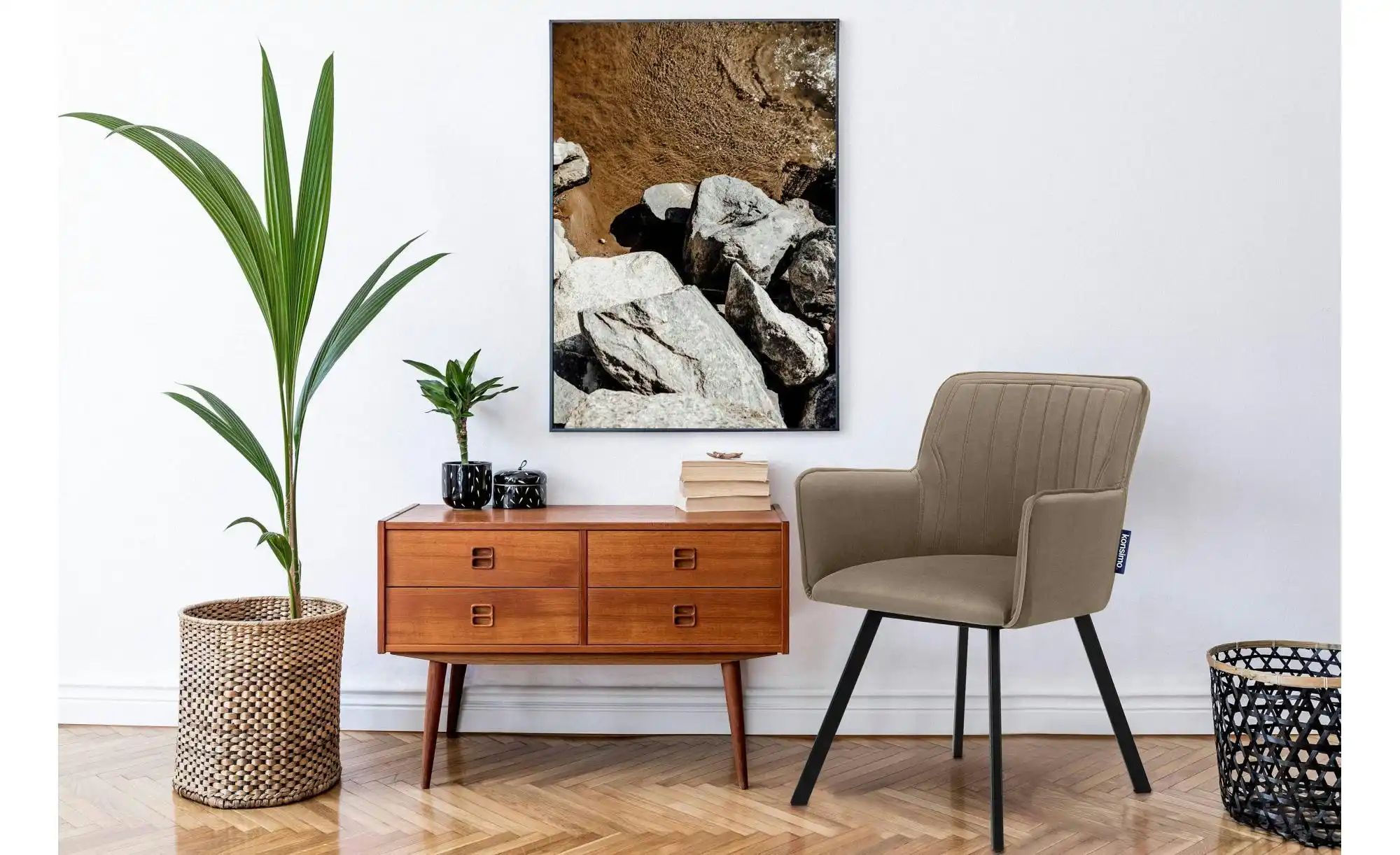 KONSIMO Polsterstuhl   ¦ beige ¦ Maße (cm): B: 56 H: 84 Stühle > Polsterstü günstig online kaufen
