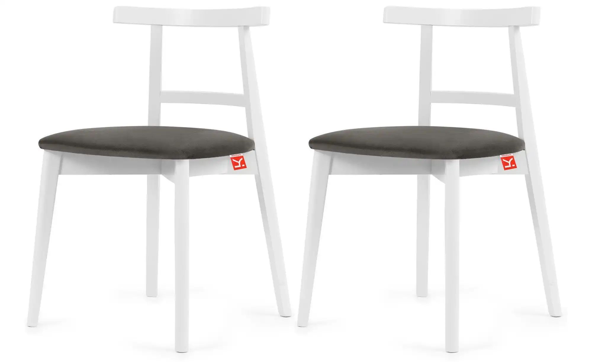 KONSIMO Holzstuhl 2er-Set   ¦ grau ¦ Maße (cm): B: 47 H: 76 Stühle > Polste günstig online kaufen