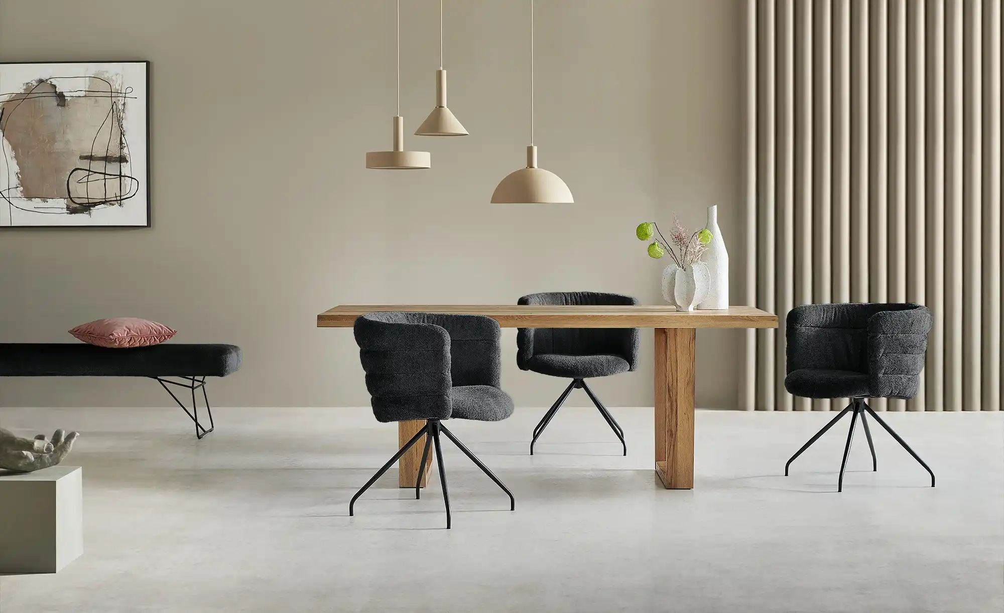 Thumbnail - Jette Home Esszimmerstuhl  Paola ¦ schwarz ¦ Maße (cm): B: 65 H: 80 T: 64.0 Stühle > Esszimmerstühle > Esszimmerstühle m...