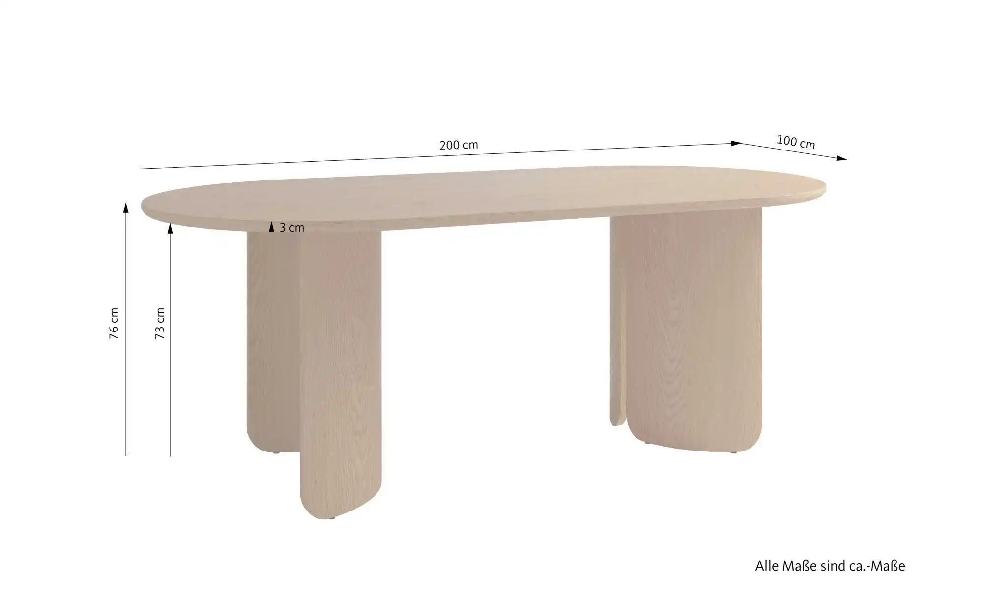 Thumbnail - SCHÖNER WOHNEN Kollektion Esstisch  Grimstad ¦ holzfarben ¦ Maße (cm): B: 200 H: 76 Tische > Esstische > Esstische eckig...