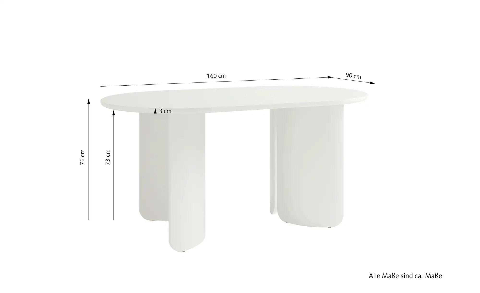 SCHÖNER WOHNEN Kollektion Esstisch  Grimstad ¦ grau ¦ Maße (cm): B: 160 H: günstig online kaufen