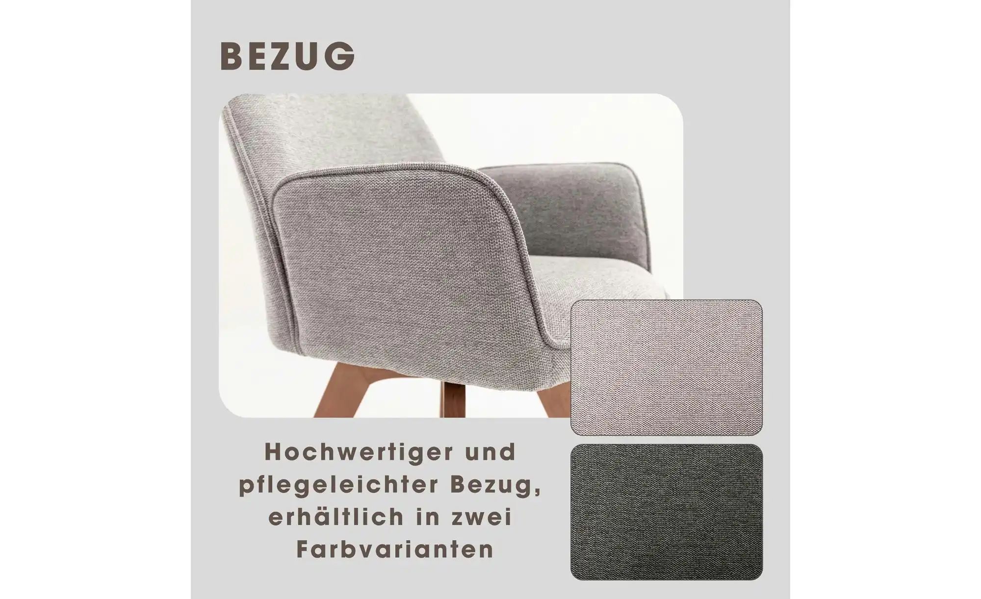 by Living Stuhl 2er-Set   ¦ grau ¦ Maße (cm): B: 57 H: 89 Stühle > Esszimme günstig online kaufen