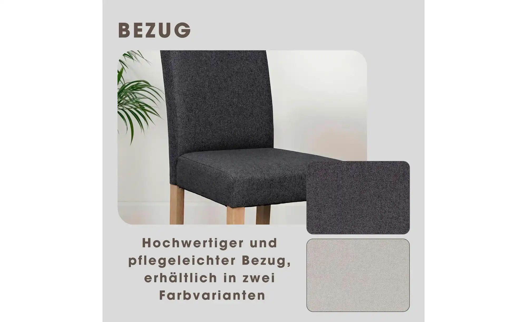 by Living Stuhl 2er-Set   ¦ grau ¦ Maße (cm): B: 47 H: 99,5 Stühle > Esszim günstig online kaufen