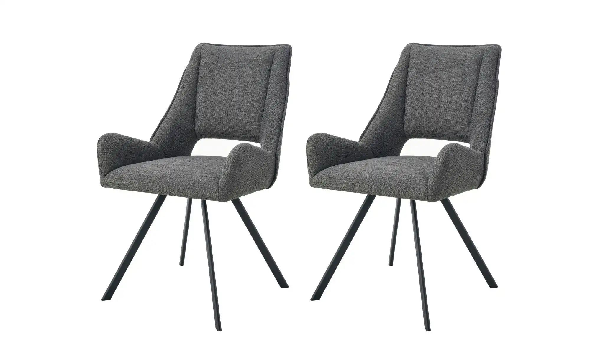 Stuhl 2er Set   ¦ grau ¦ Maße (cm): B: 56 H: 91 Stühle > Rattanstühle - Höf günstig online kaufen