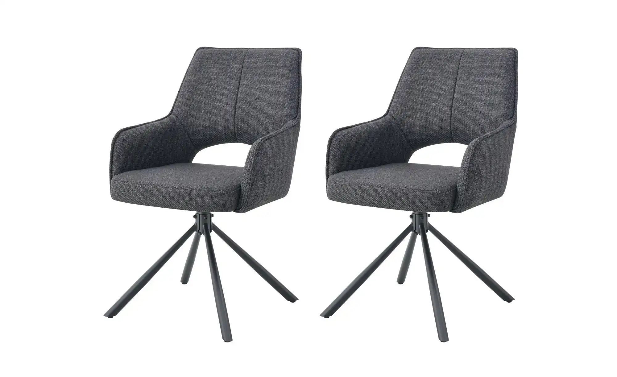 Drehstuhl 2er Set   ¦ grau ¦ Maße (cm): B: 57 H: 91 Stühle > Rattanstühle - günstig online kaufen
