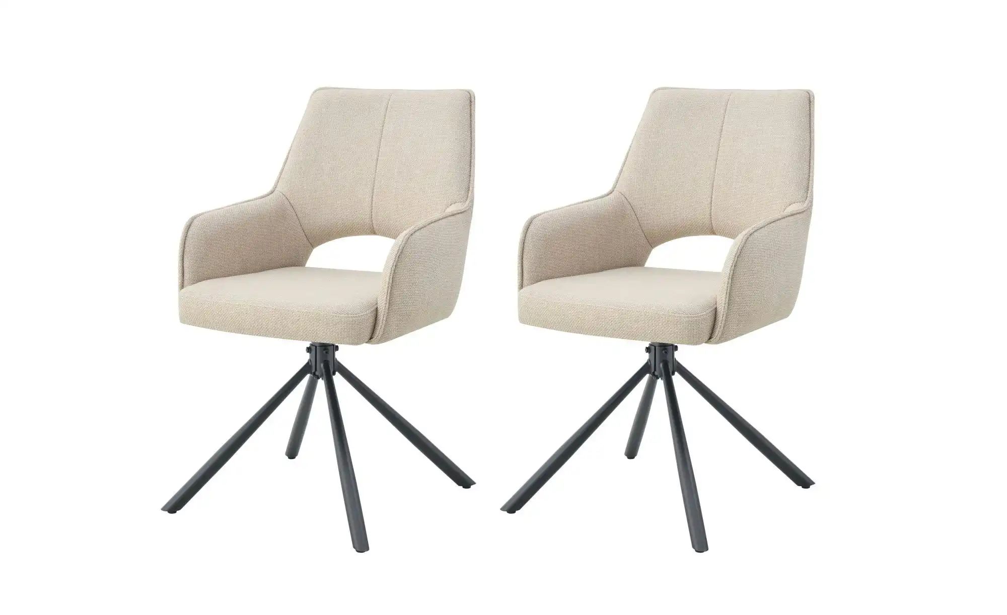 Drehstuhl 2er Set   ¦ creme ¦ Maße (cm): B: 57 H: 91 Stühle > Rattanstühle günstig online kaufen
