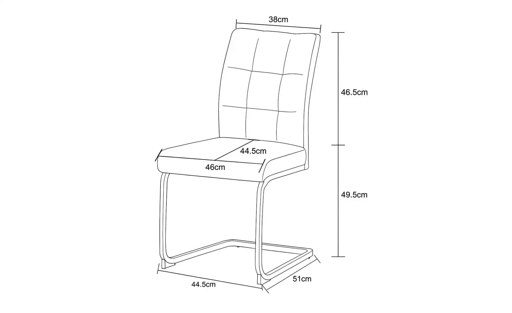 Schwingstuhl 2er-Set   ¦ grau ¦ Maße (cm): B: 47 H: 94 Stühle > Schwingstüh günstig online kaufen