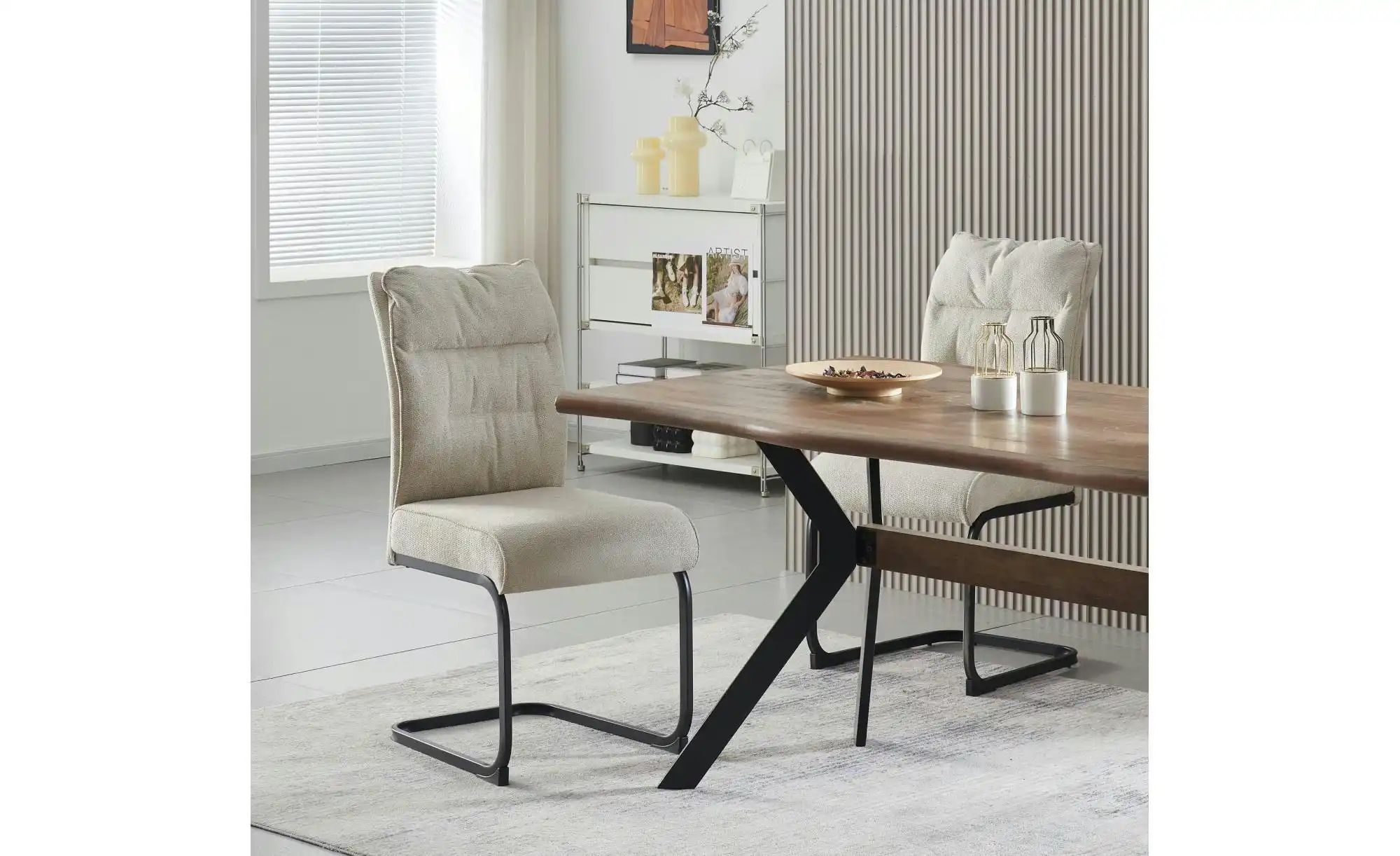 Schwingstuhl 2er-Set   ¦ creme ¦ Maße (cm): B: 47 H: 94 Stühle > Schwingstü günstig online kaufen