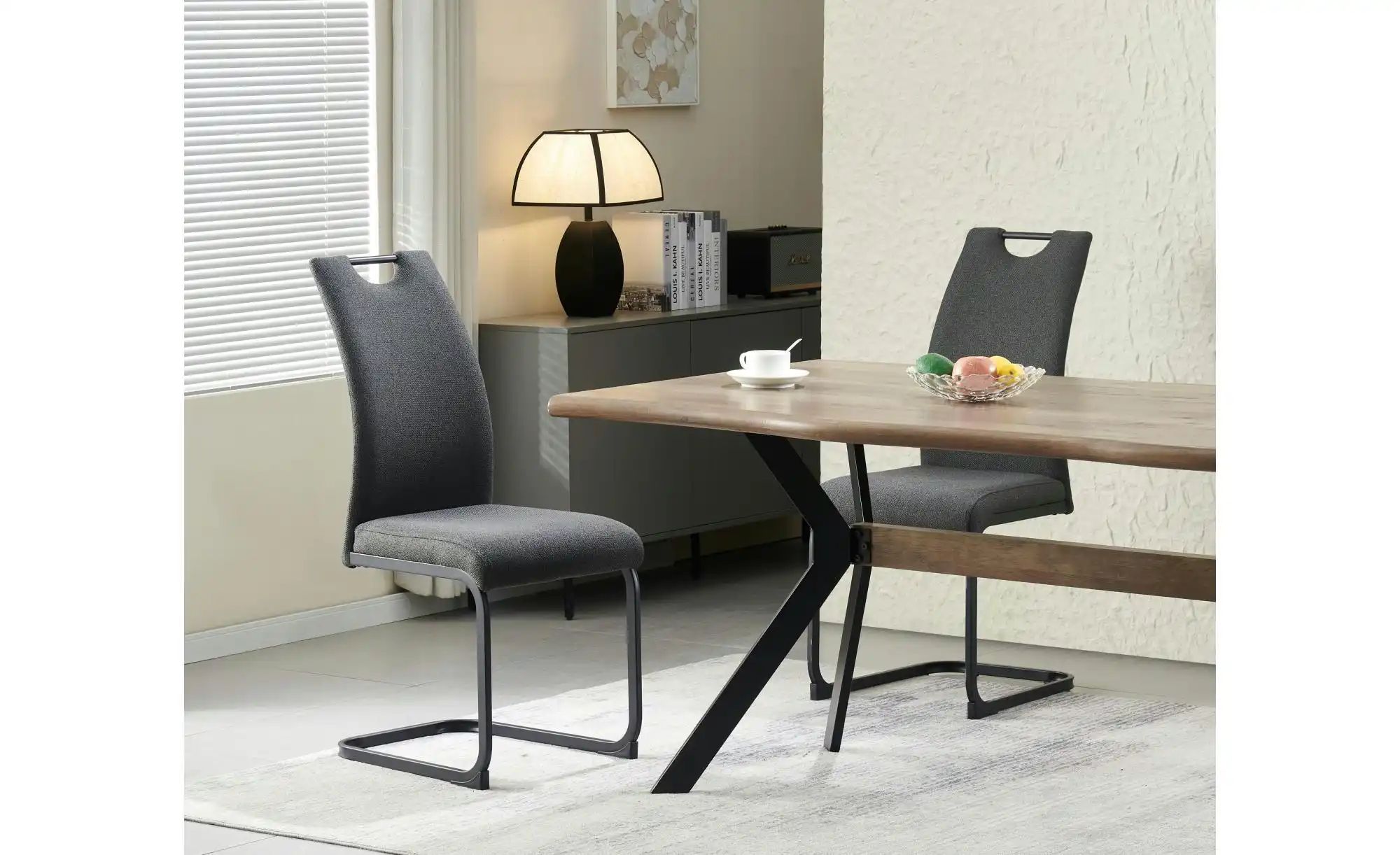 Schwingstuhl 2er-Set   ¦ grau ¦ Maße (cm): B: 43 H: 98 Stühle > Schwingstüh günstig online kaufen