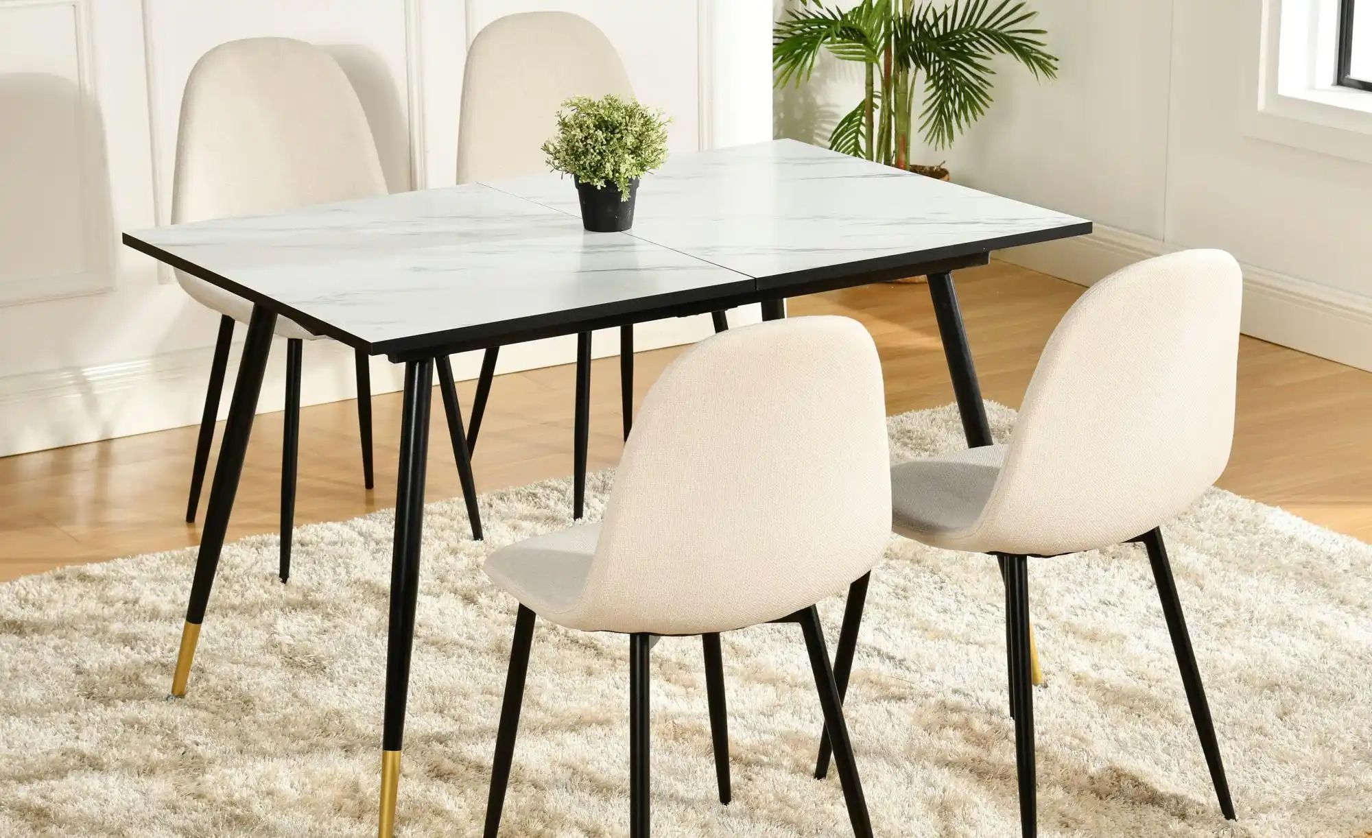 Esstischset   ¦ weiß ¦ Maße (cm): B: 120 H: 75 Tische > Essgruppen - Höffne günstig online kaufen