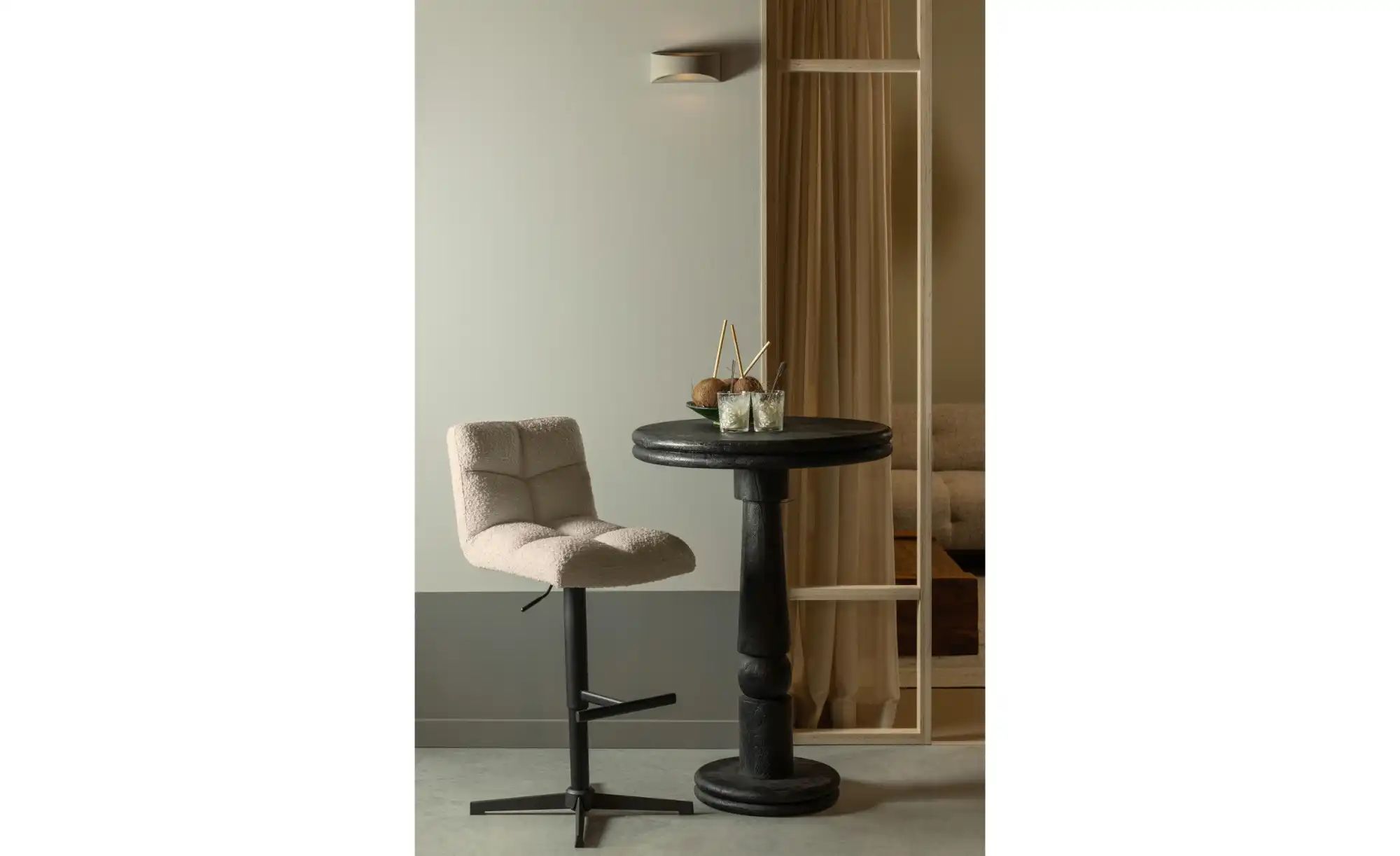 Thumbnail - WOOOD Barstuhl 2er-Set   ¦ beige ¦ Maße (cm): B: 58 H: 114 Polstermöbel > Hocker > Barhocker - Höffner