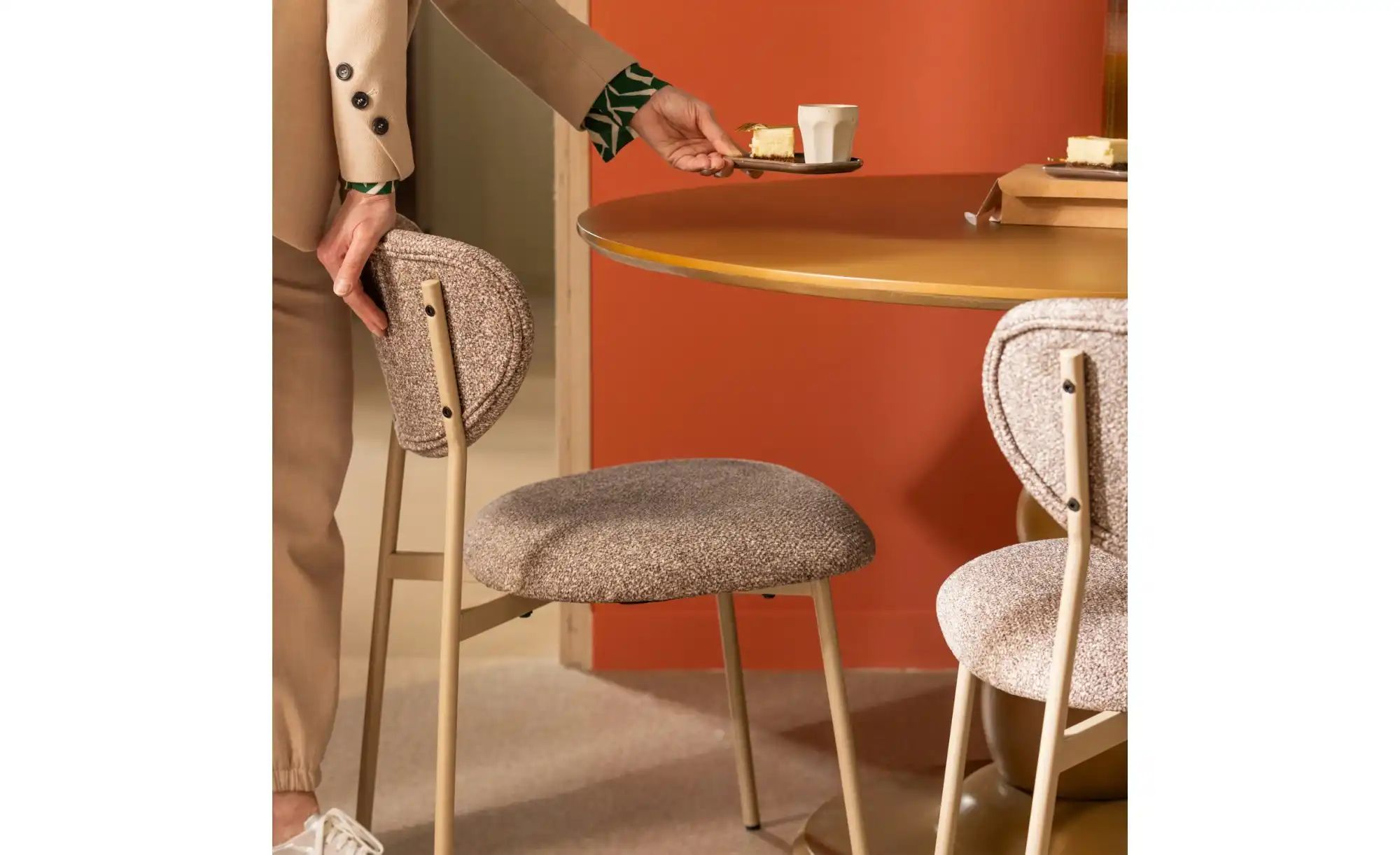 WOOOD Esszimmerstuhl 2er-Set   ¦ beige ¦ Maße (cm): B: 56 H: 77 Stühle > Po günstig online kaufen