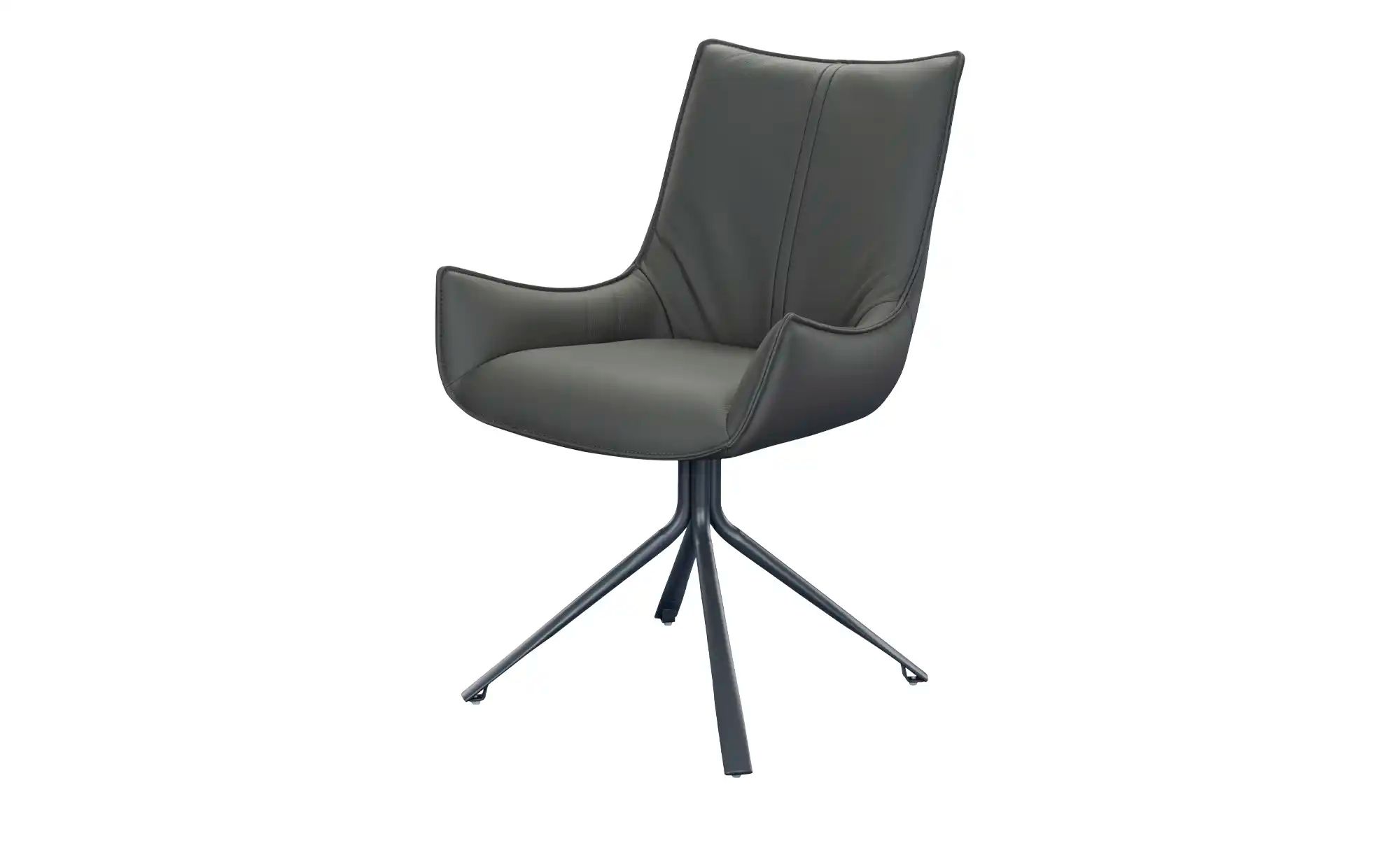 uno Stuhl Leder Gioletta ¦ grau ¦ Maße (cm): B: 56 H: 86,5 T: 61.8 Stühle > Küchenstühle > Polster Küchenstühle - Höffner