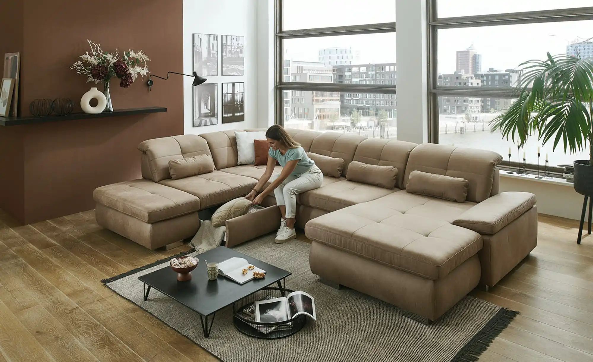 Lounge Collection Wohnlandschaft  Affair ¦ braun ¦ Maße (cm): B: 371 H: 100 günstig online kaufen