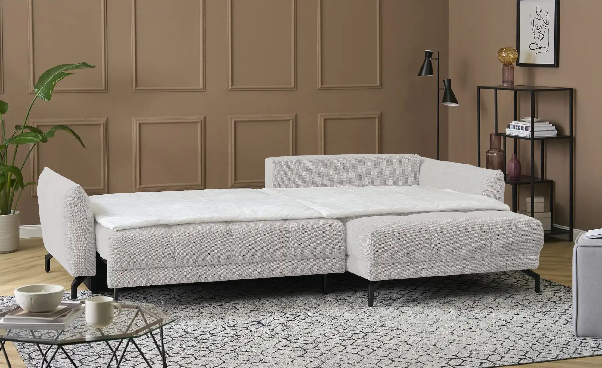 bobb Ecksofa  Casandra de Luxe ¦ grau ¦ Maße (cm): B: 284 H: 91 T: 191.0 Po günstig online kaufen