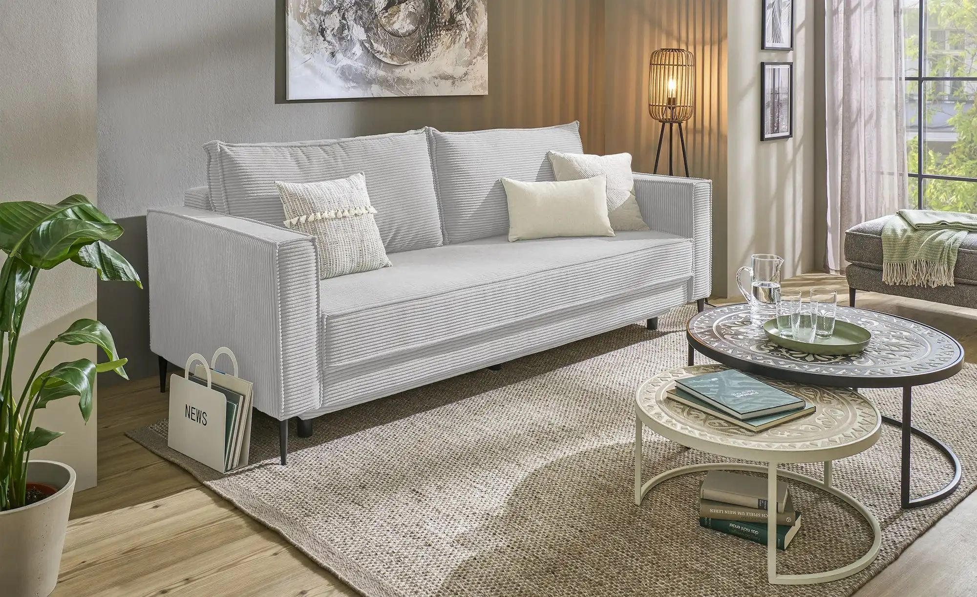 Schlafsofa  Teresina ¦ grau ¦ Maße (cm): B: 222 H: 93 T: 98.0 Polstermöbel günstig online kaufen