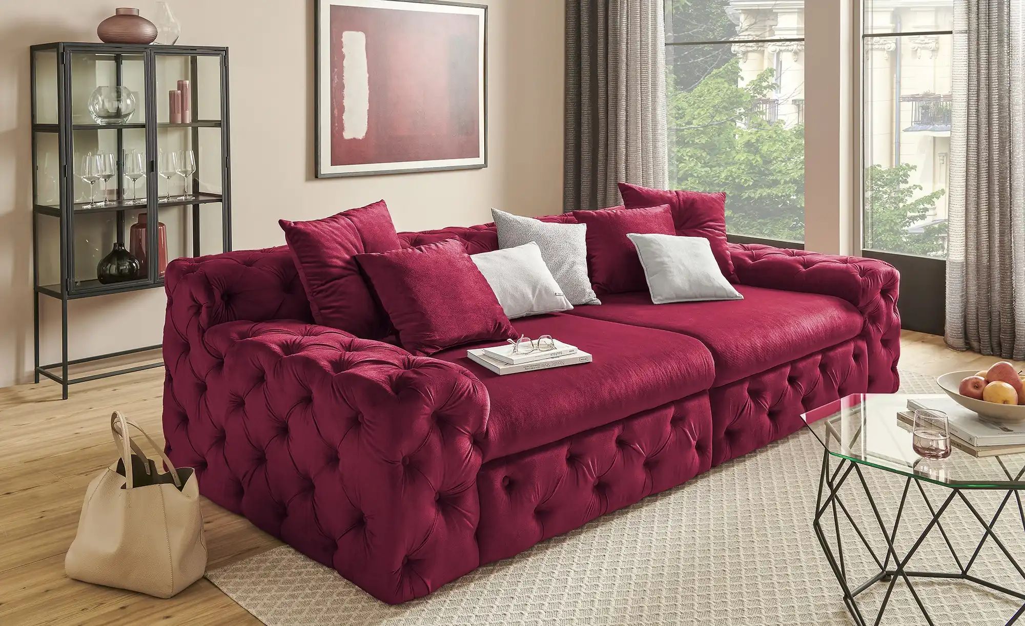 Thumbnail - Big Sofa Beja ¦ rot ¦ Maße (cm): B: 270 H: 74 T: 134.0 Polstermöbel > Sofas > 2-Sitzer - Höffner