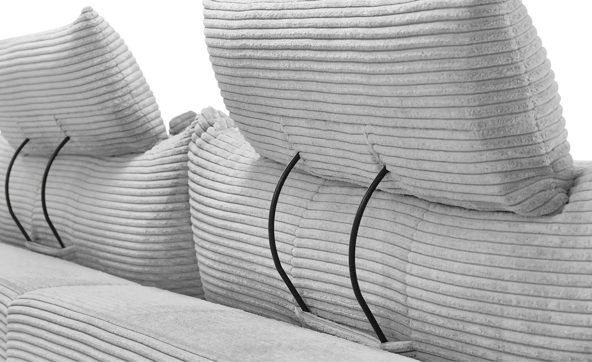 Thumbnail - bobb Ecksofa mit trendigem Cordbezug Hella ¦ grau ¦ Maße (cm): B: 303 H: 96 T: 203.0 Polstermöbel > Sofas > 3-Sitzer - H...