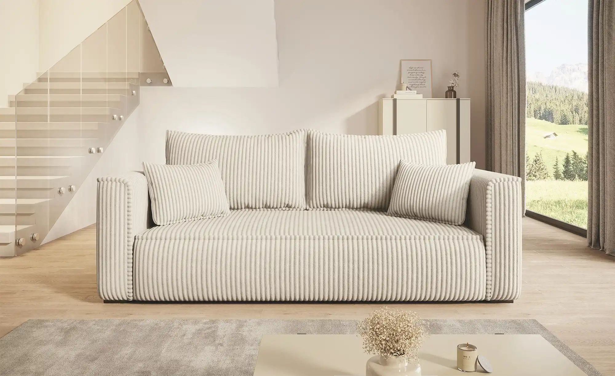 Einzelsofa  Modena ¦ beige ¦ Maße (cm): B: 222 H: 100 T: 120 Polstermöbel > günstig online kaufen