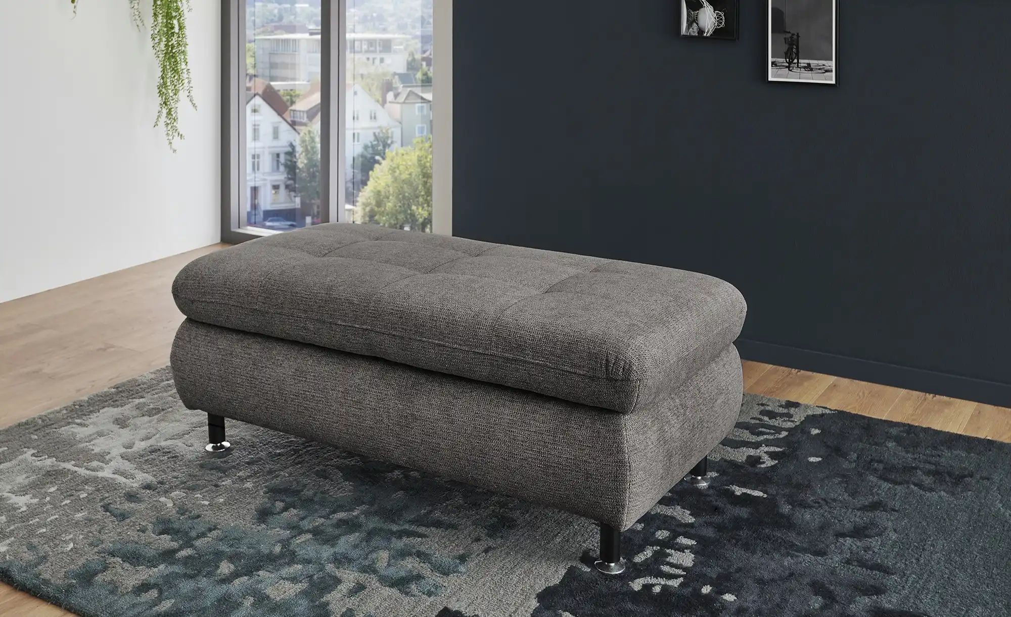Lounge Collection Polsterhocker  Liora ¦ grau ¦ Maße (cm): B: 129 H: 47 T: günstig online kaufen