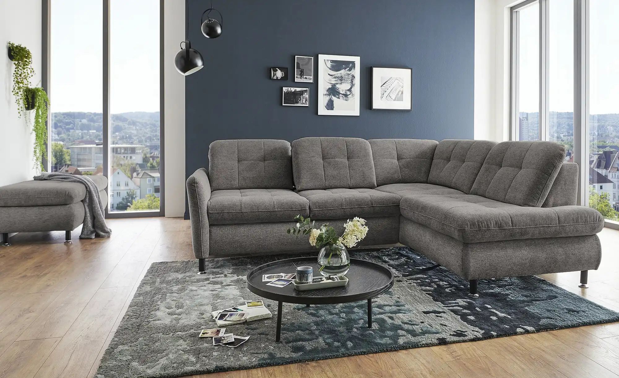 Thumbnail - Lounge Collection Polsterhocker Liora ¦ grau ¦ Maße (cm): B: 129 H: 47 T: 64.0 Polstermöbel > Hocker - Höffner