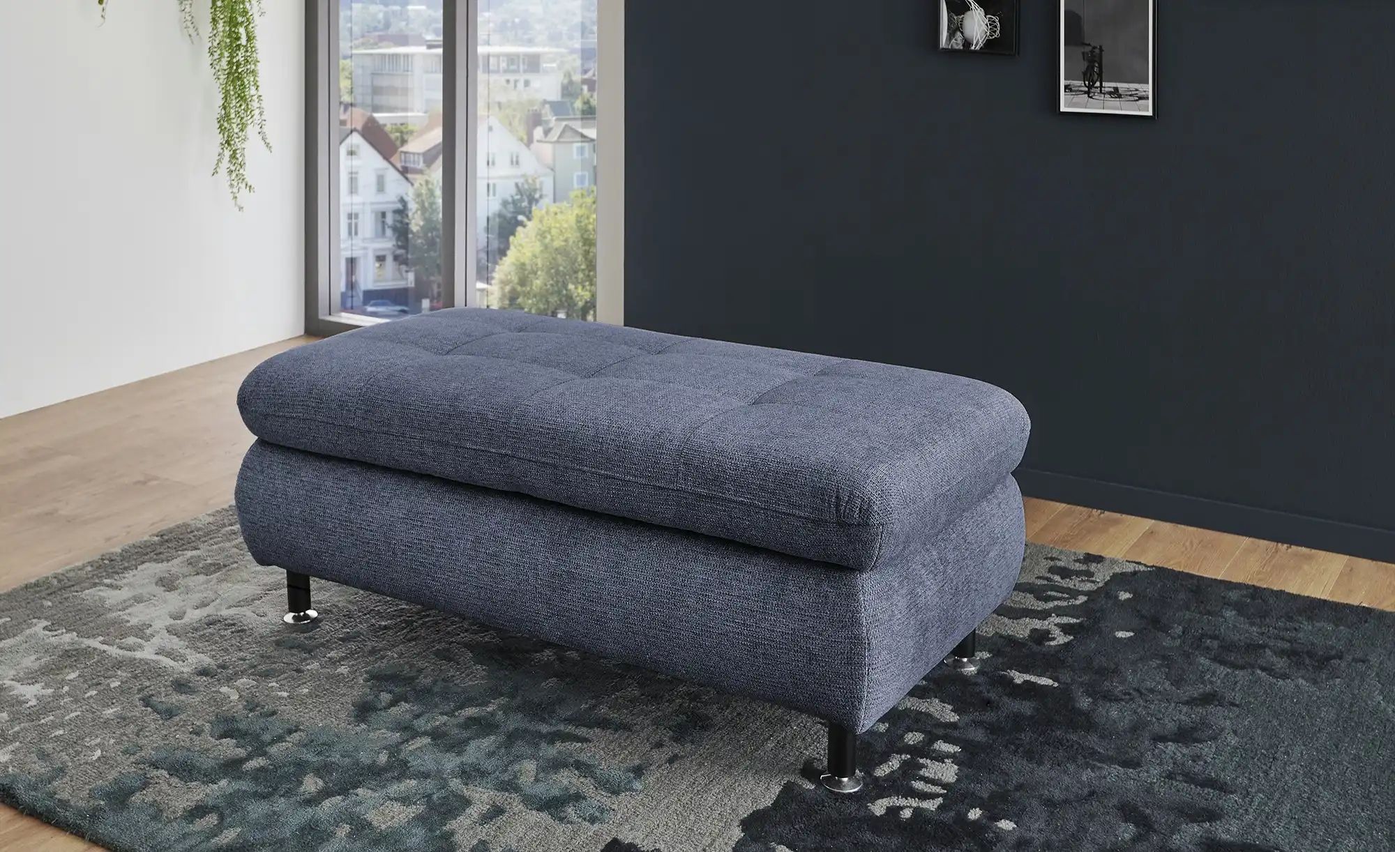 Thumbnail - Lounge Collection Polsterhocker Liora ¦ blau ¦ Maße (cm): B: 129 H: 47 T: 64.0 Polstermöbel > Hocker - Höffner