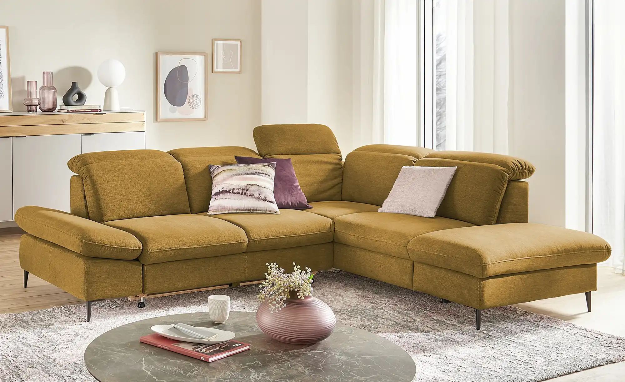 uno Ecksofa  Serra ¦ gelb ¦ Maße (cm): B: 268 H: 81 T: 215 Polstermöbel > S günstig online kaufen