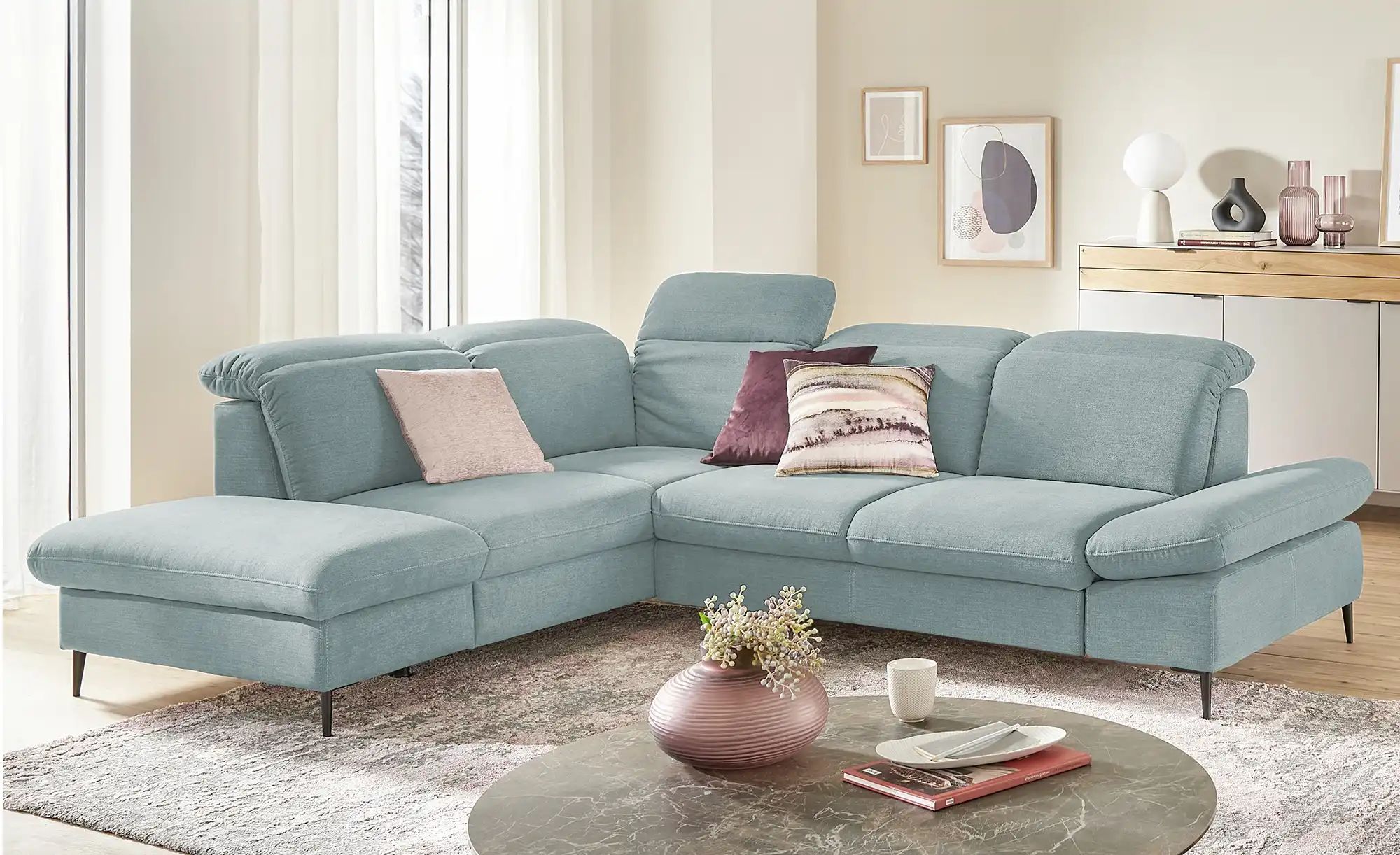 uno Ecksofa  Serra ¦ blau ¦ Maße (cm): B: 268 H: 81 T: 215 Polstermöbel > S günstig online kaufen