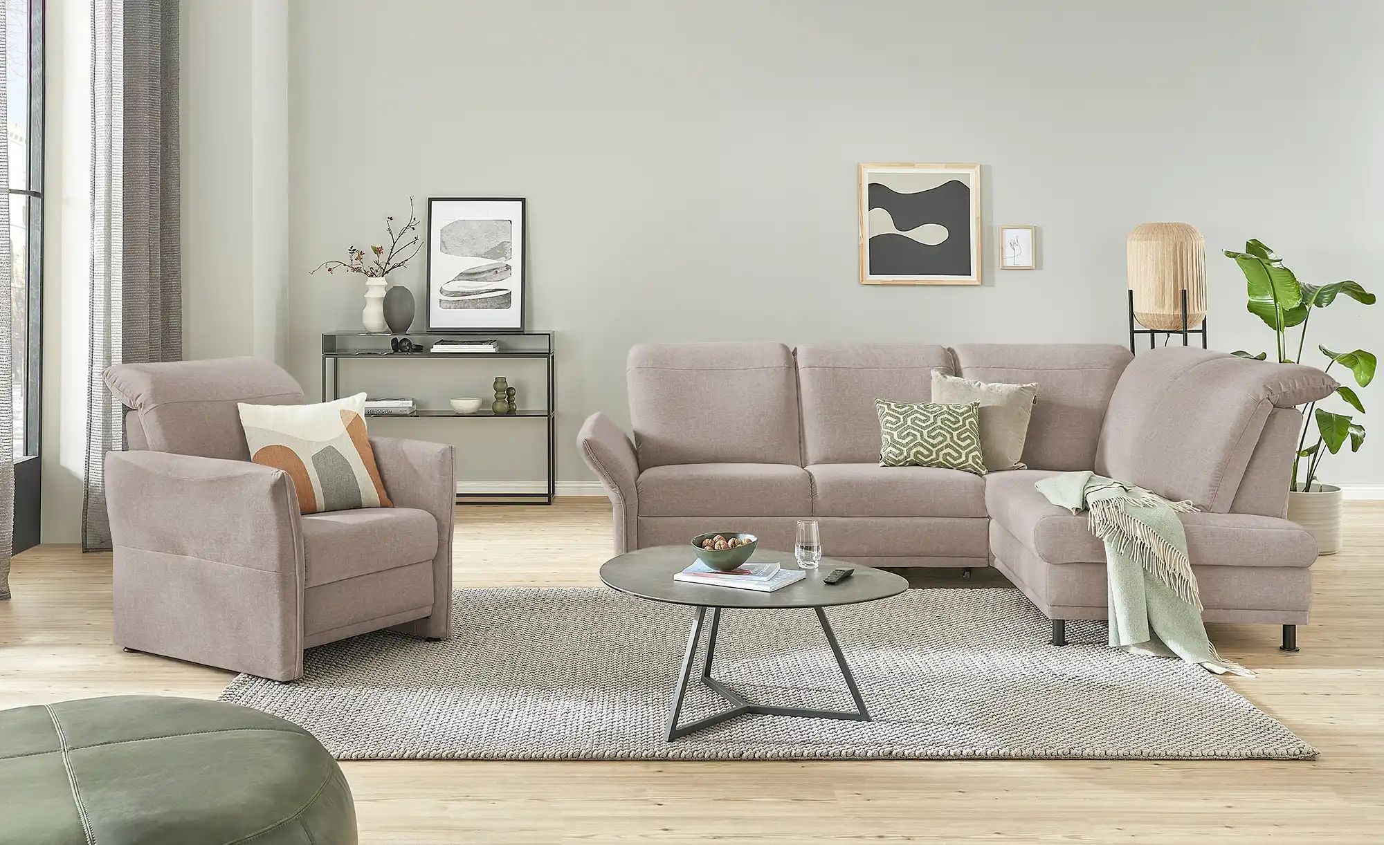 Polstermöbel Oelsa Ecksofa  Mallorca ¦ beige ¦ Maße (cm): B: 258 H: 92 T: 1 günstig online kaufen