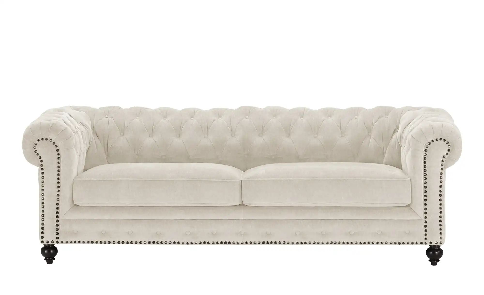 uno Einzelsofa  Chesterfield Stoff ¦ creme ¦ Maße (cm): B: 230 H: 80 T: 100 günstig online kaufen