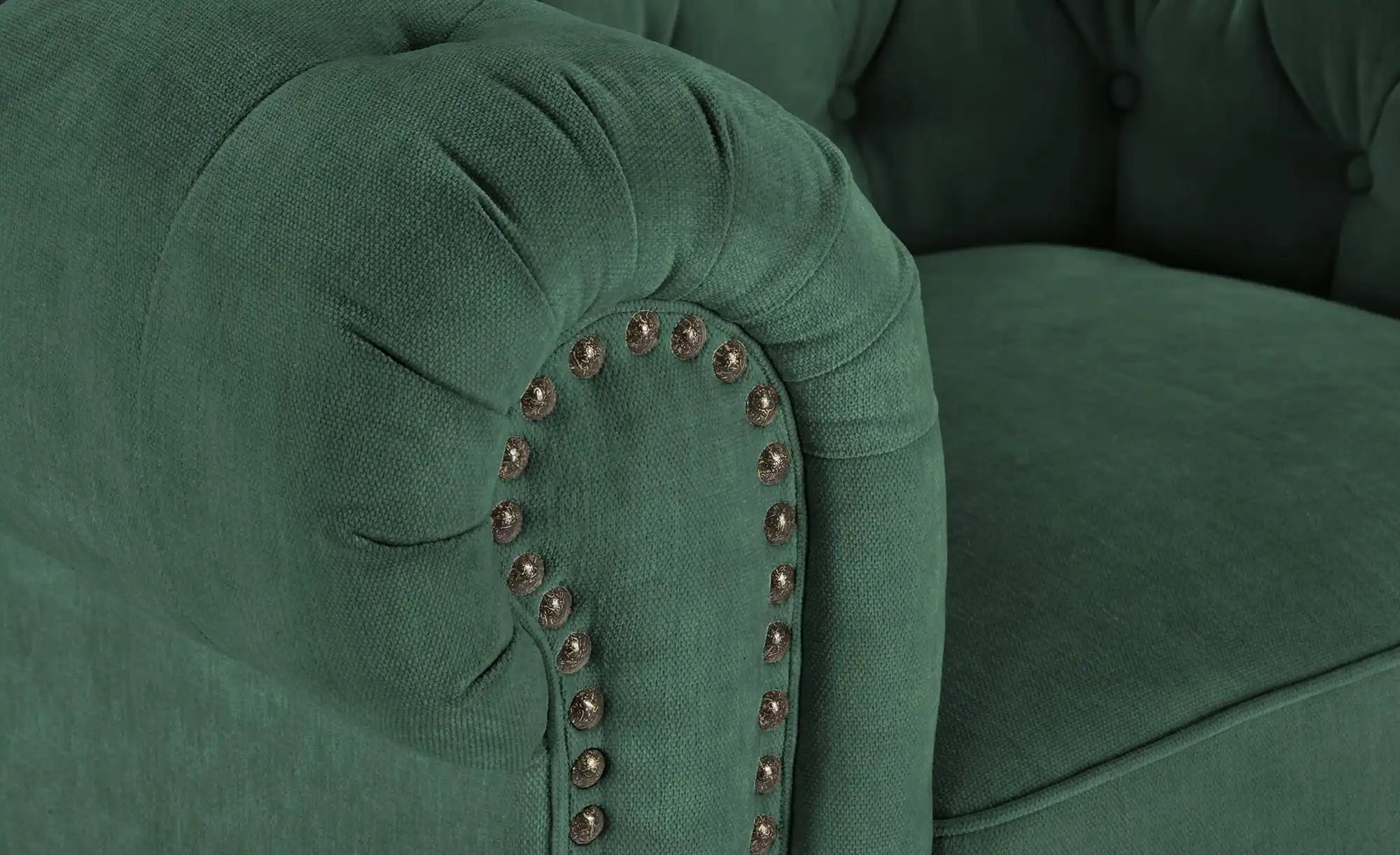uno Sessel  Chesterfield Stoff ¦ grün ¦ Maße (cm): B: 124 H: 80 T: 100.0 Po günstig online kaufen