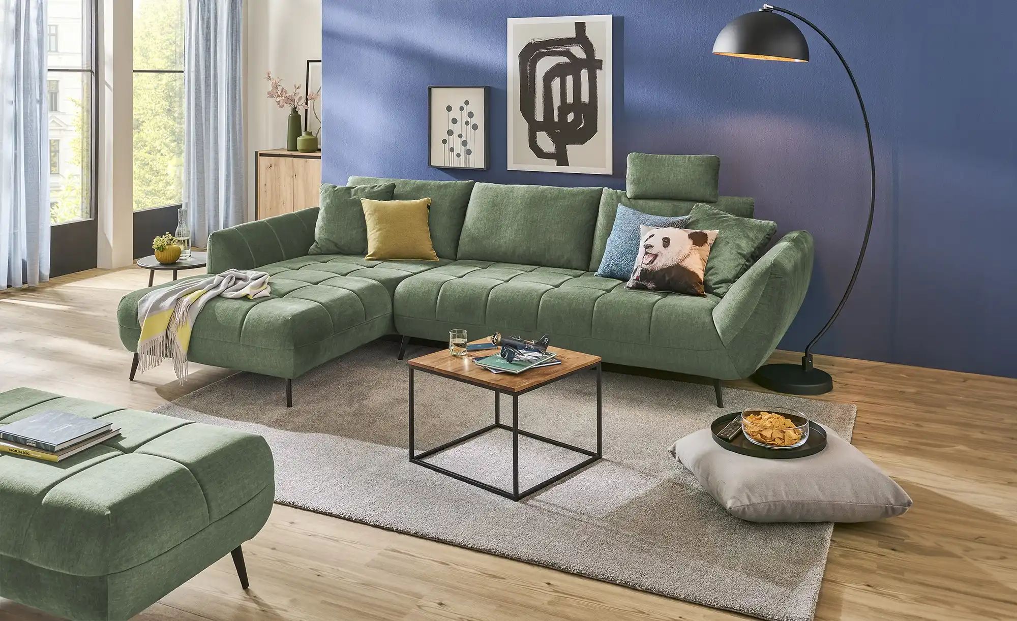 bobb Ecksofa  Carly ¦ grün ¦ Maße (cm): B: 313 H: 90 T: 215.0 Polstermöbel günstig online kaufen