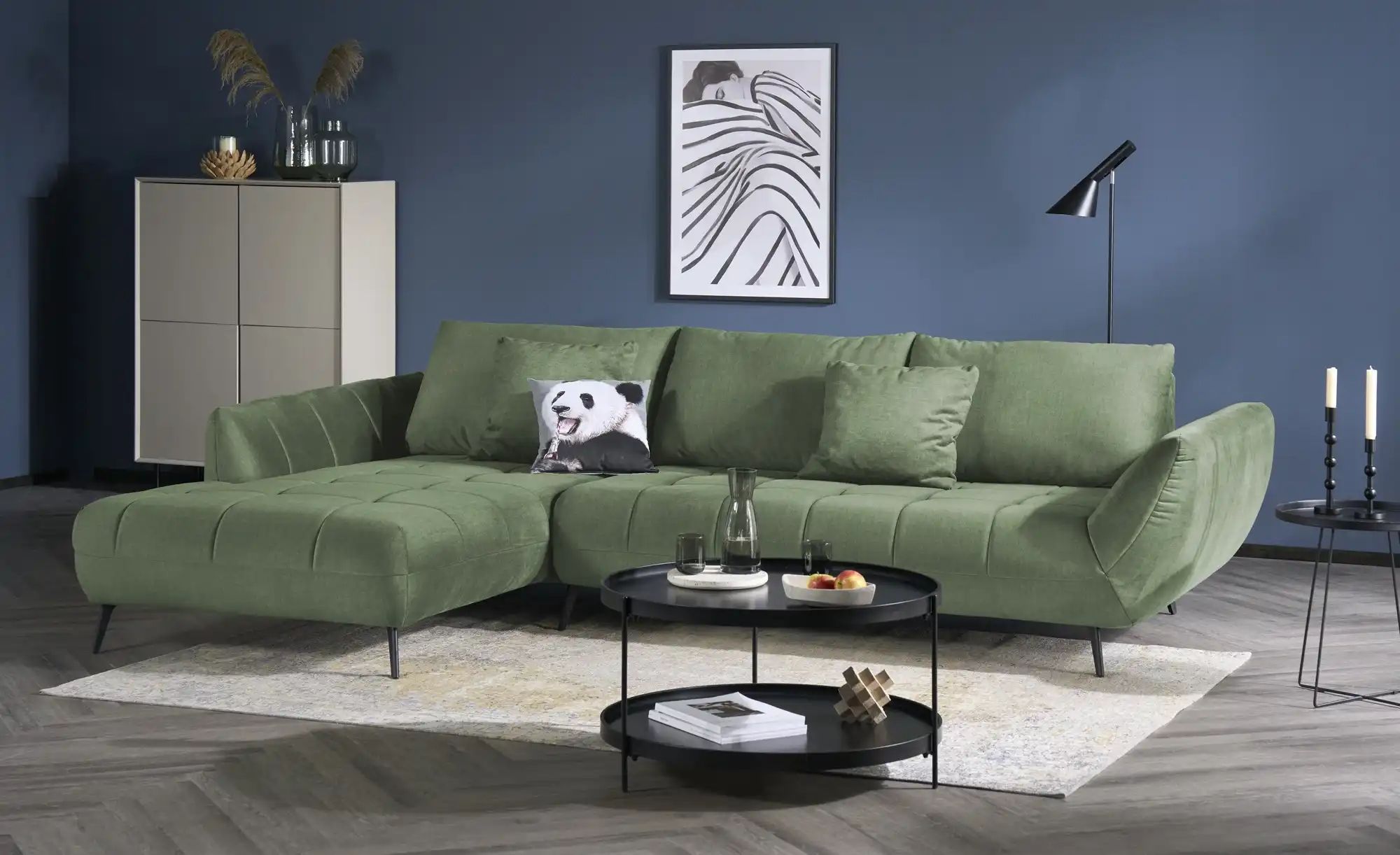Thumbnail - bobb Ecksofa mit Sitztiefenverstellung Carly ¦ grün ¦ Maße (cm): B: 313 H: 90 T: 215.0 Polstermöbel > Sofas > Ecksofas -...