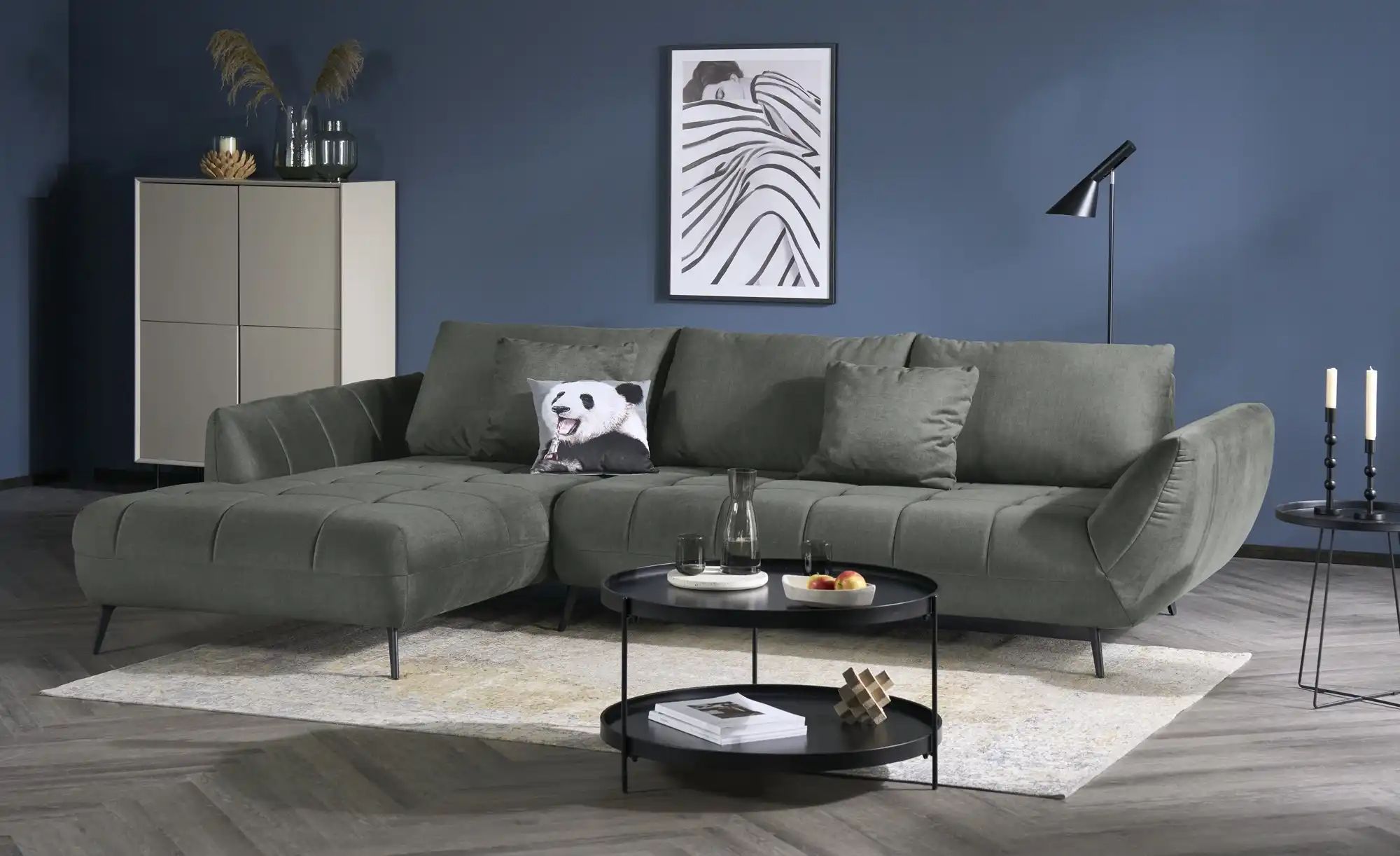 bobb Ecksofa mit Sitztiefenverstellung Carly ¦ grau ¦ Maße (cm): B: 316 H: günstig online kaufen