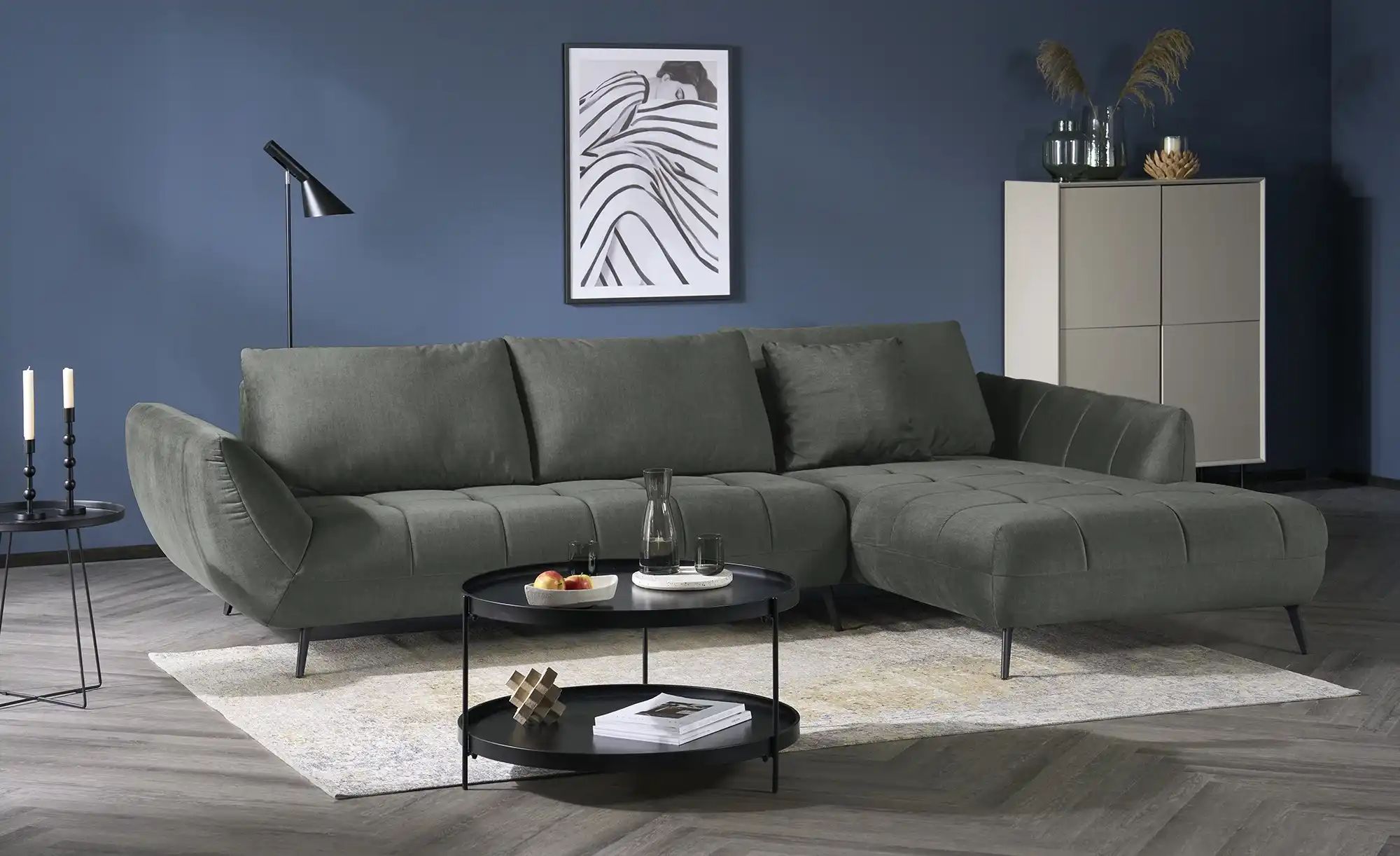 Thumbnail - bobb Ecksofa mit Sitztiefenverstellung Carly ¦ grau ¦ Maße (cm): B: 313 H: 90 T: 215.0 Polstermöbel > Sofas > Ecksofas -...