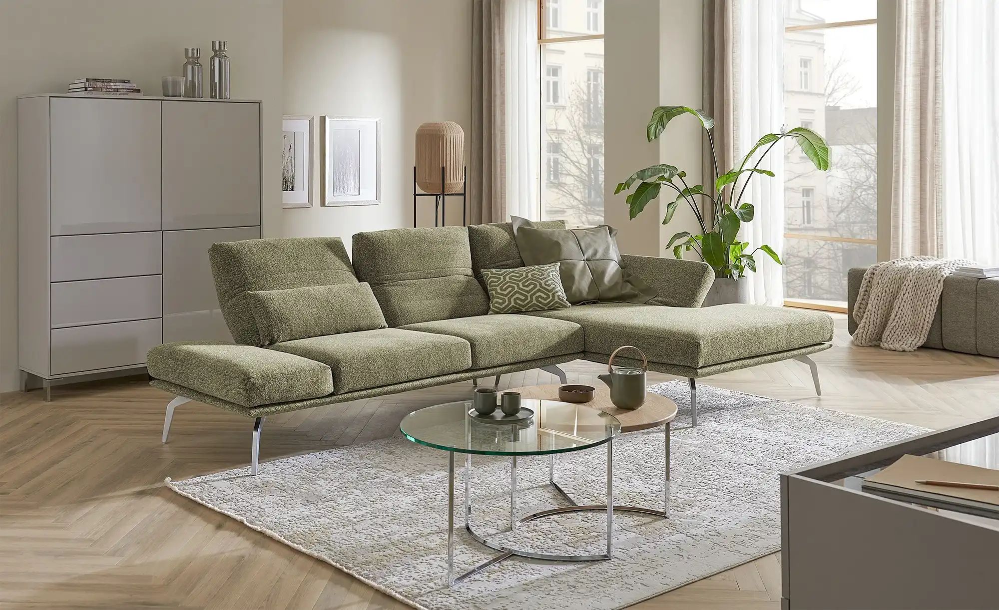 KOINOR Ecksofa  Fendo ¦ grün ¦ Maße (cm): B: 314 H: 93 T: 159 Polstermöbel günstig online kaufen