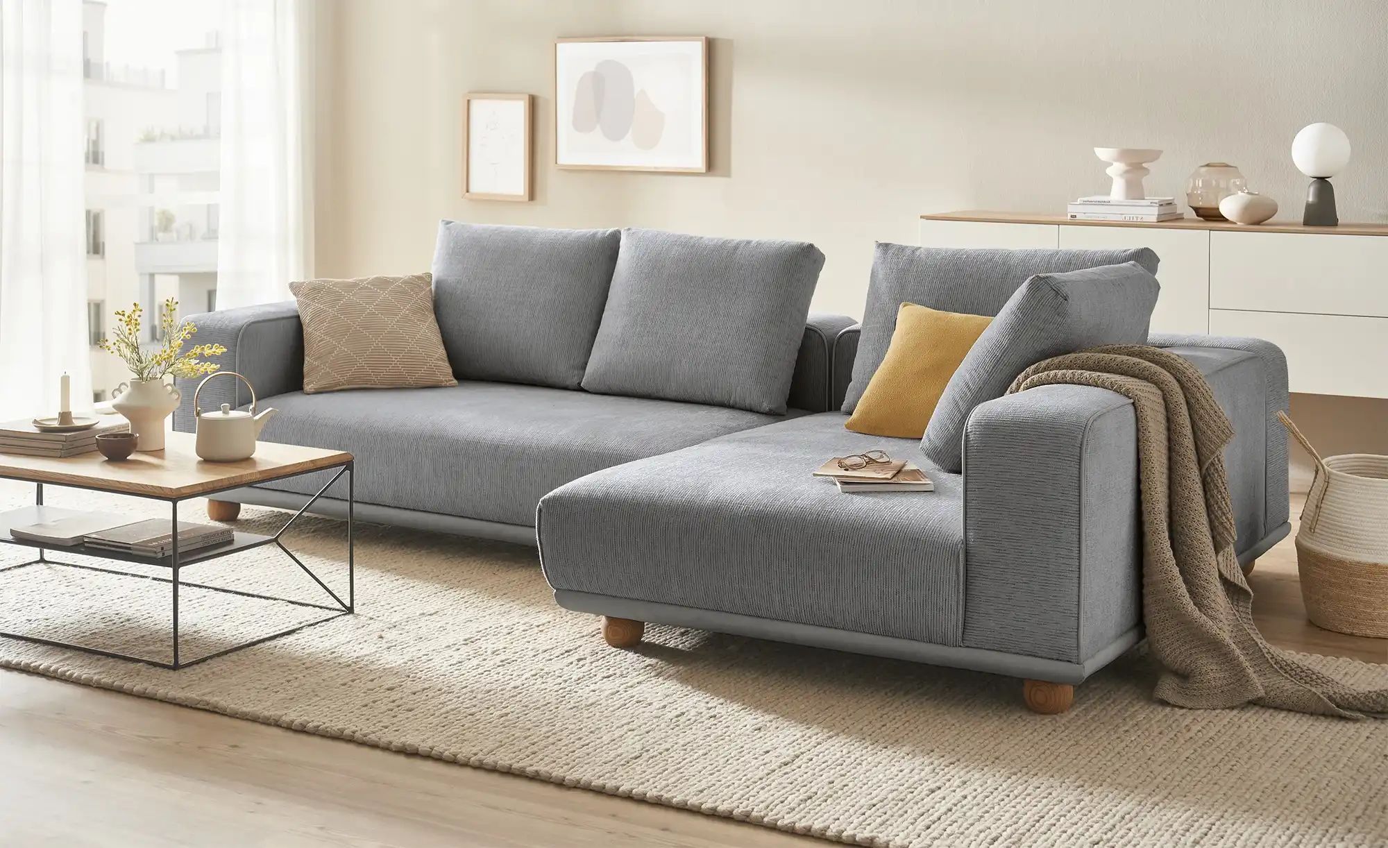 switch Ecksofa aus Mikrofaser Cora ¦ grau ¦ Maße (cm): B: 305 H: 88 T: 173 günstig online kaufen