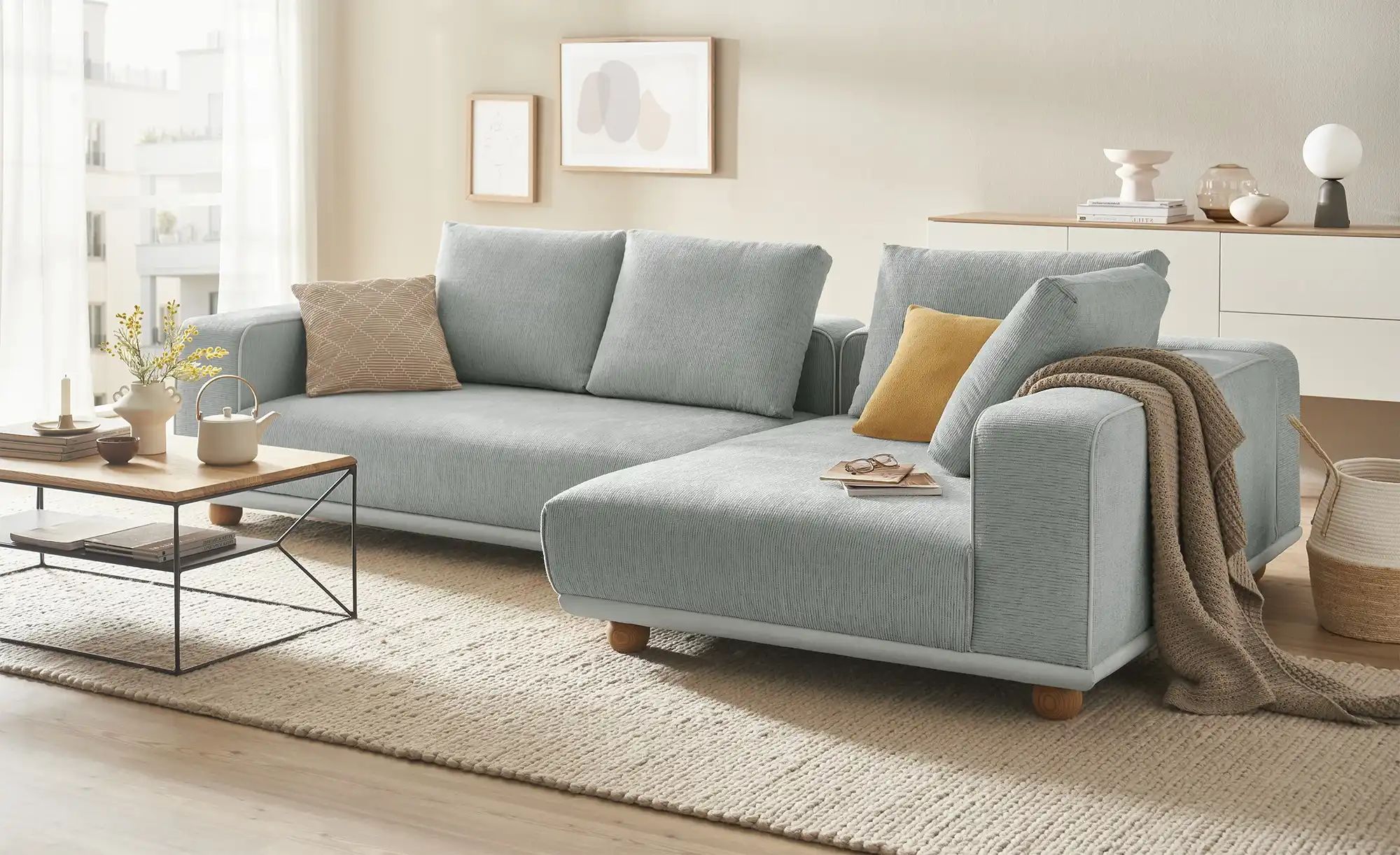 switch Ecksofa aus Mikrofaser Cora ¦ grau ¦ Maße (cm): B: 305 H: 88 T: 173 günstig online kaufen