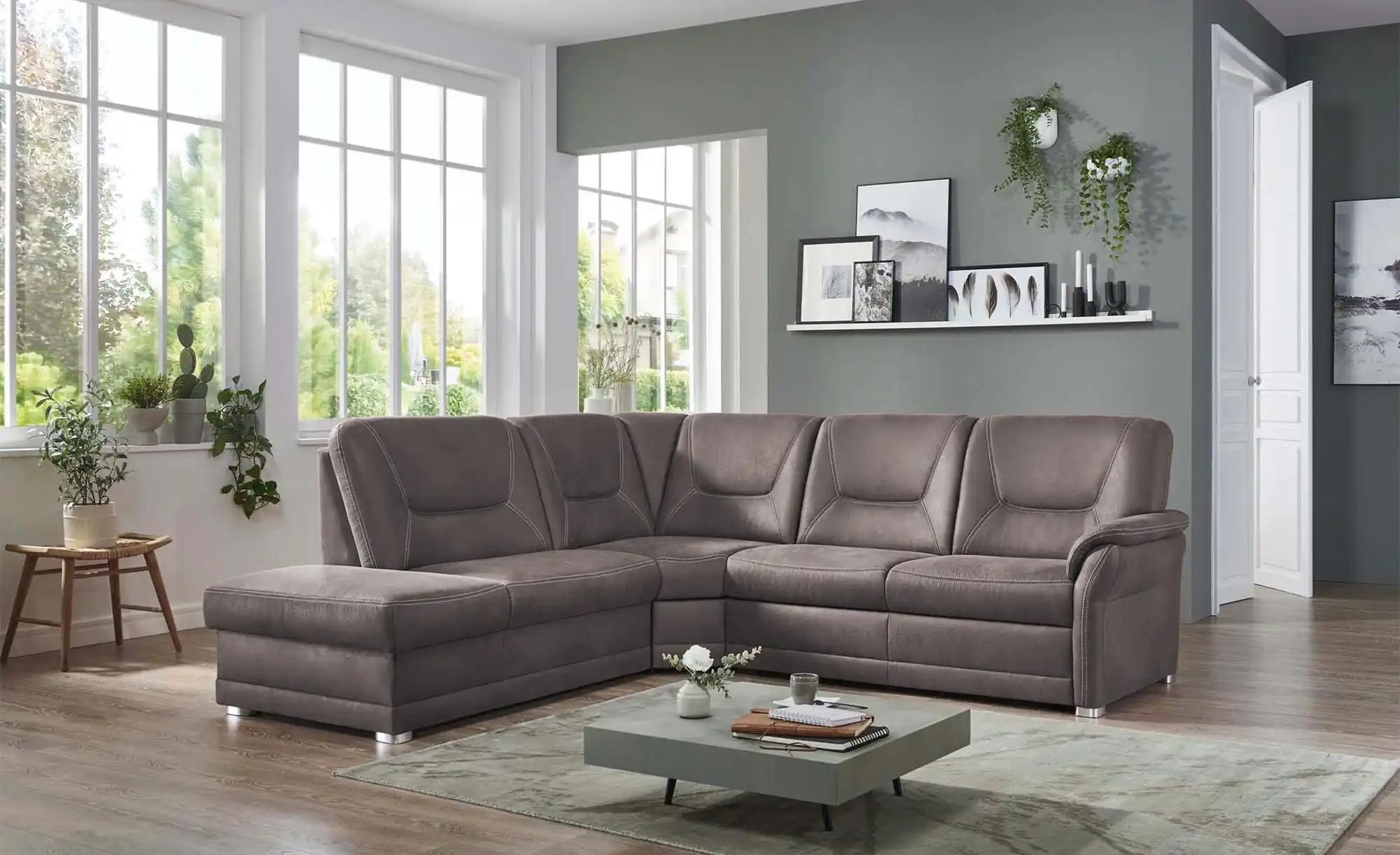 meinSofa Ecksofa aus Mikrofaser Edda ¦ braun ¦ Maße (cm): B: 253 H: 96 T: 2 günstig online kaufen