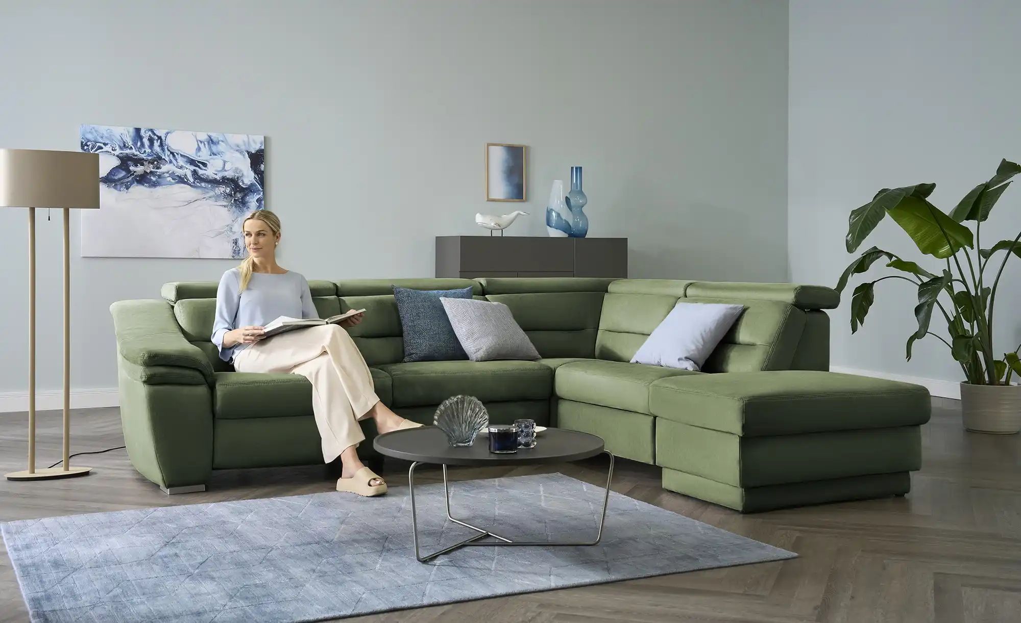 Thumbnail - meinSofa Ecksofa  Ivonne ¦ grün ¦ Maße (cm): B: 294 T: 245.0 Polstermöbel > Sofas > Ecksofas - Höffner